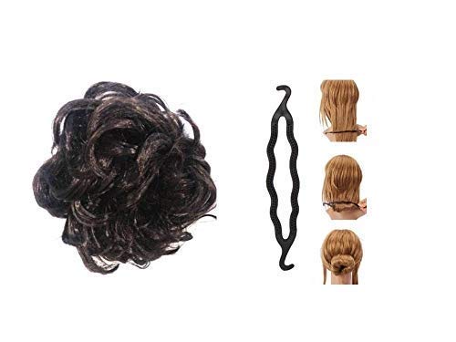 CHANDERKASH Women's Hair Clutch & Bun Maker Extension - Brown Hair Accessories for Ponytails, Buns & Updos - Perfect for Weddings, Parties & Daily Styling