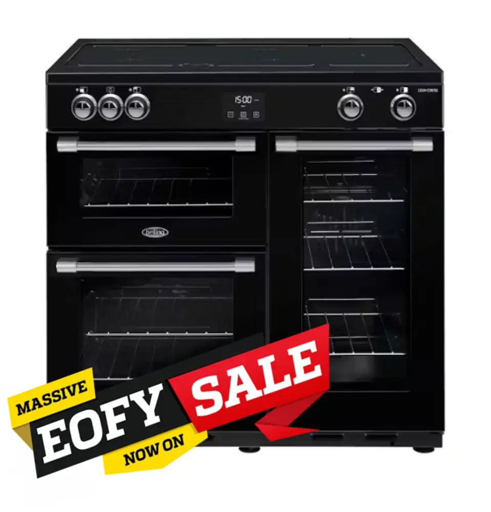 Belling BCC900IB 900mm Deluxe Induction Range Cooker - Black | Premium Electric Stove for Modern Kitchens | Perfect for Home Cooking, Baking & Entertaining