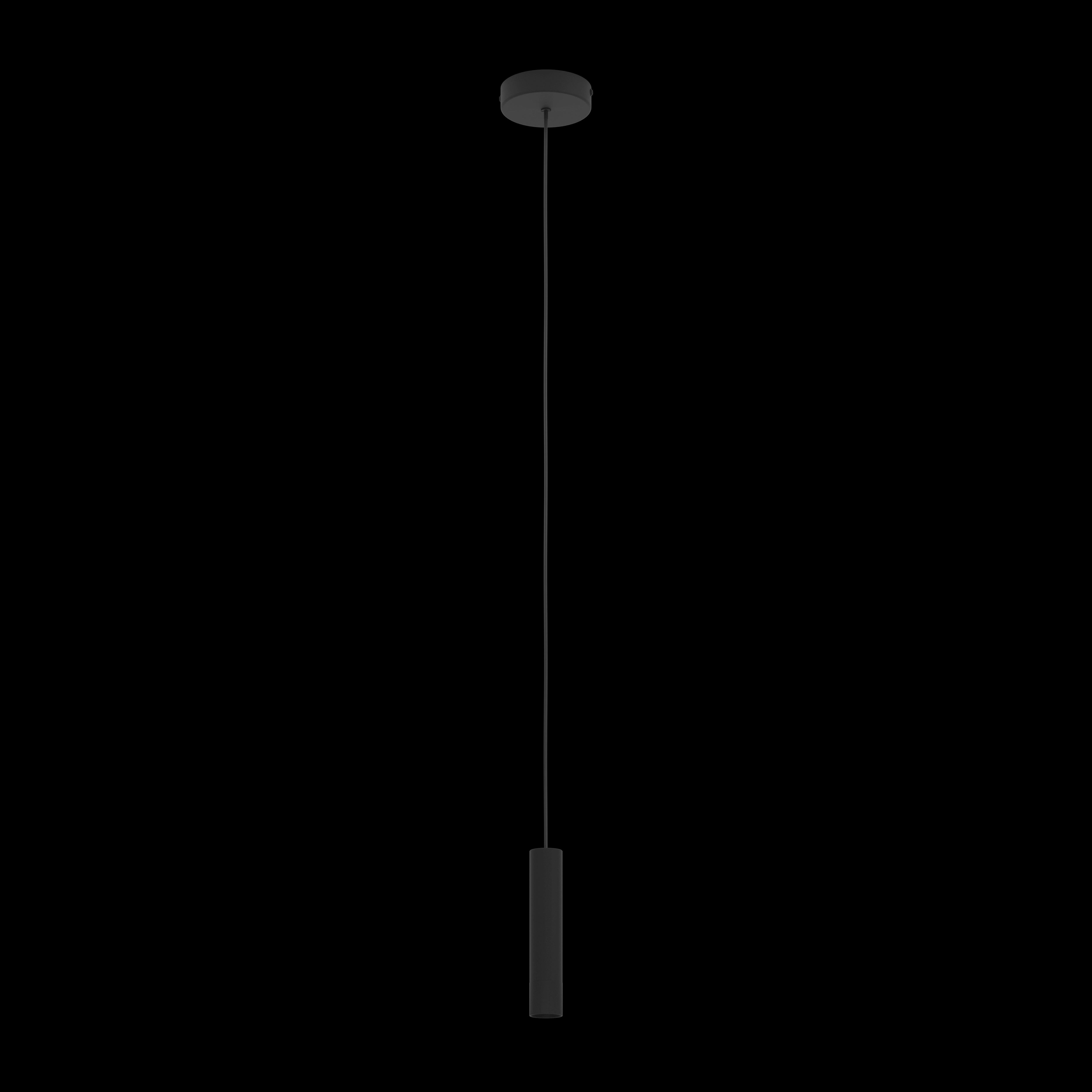 Eglo Almudaina Modern LED Black Metal Tube Ceiling Pendant Light Fixture - Industrial Style Lighting for Kitchen, Dining Room, Living Room, and Bedroom