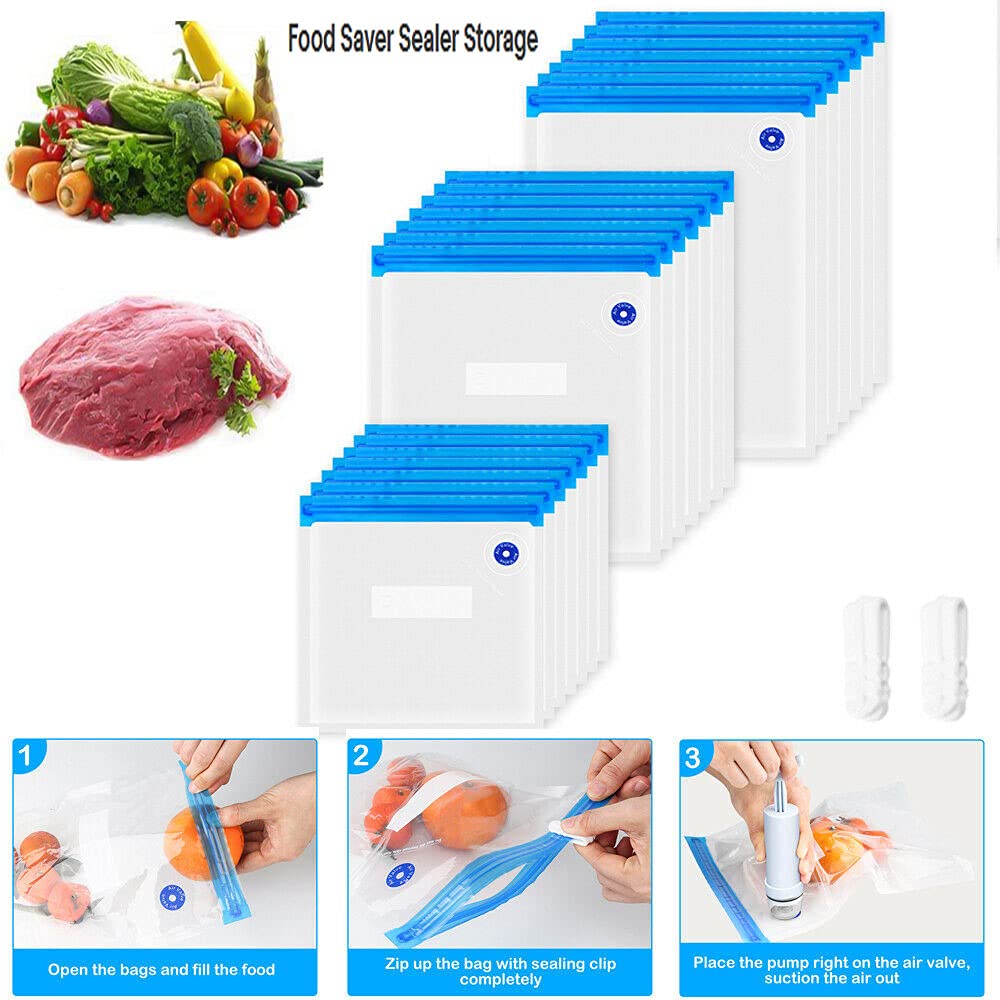 DaMohony Vacuum Sealer Storage Bags - 15 Pack Reusable Food Saver Bags for Sous Vide, Meal Prep & Freezer Storage | BPA Free, 3 Sizes (Small/Medium/Large) | Perfect for Vacuum Sealing Meat, Vegetables & Leftovers