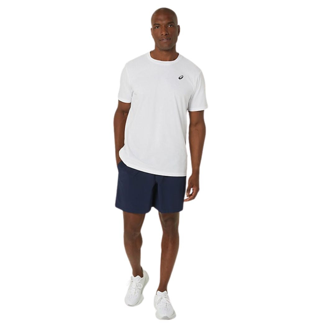 ASICS Spiral Embroidery Men's T-Shirt - Breathable Cotton Casual Tee for Running, Gym & Everyday Wear