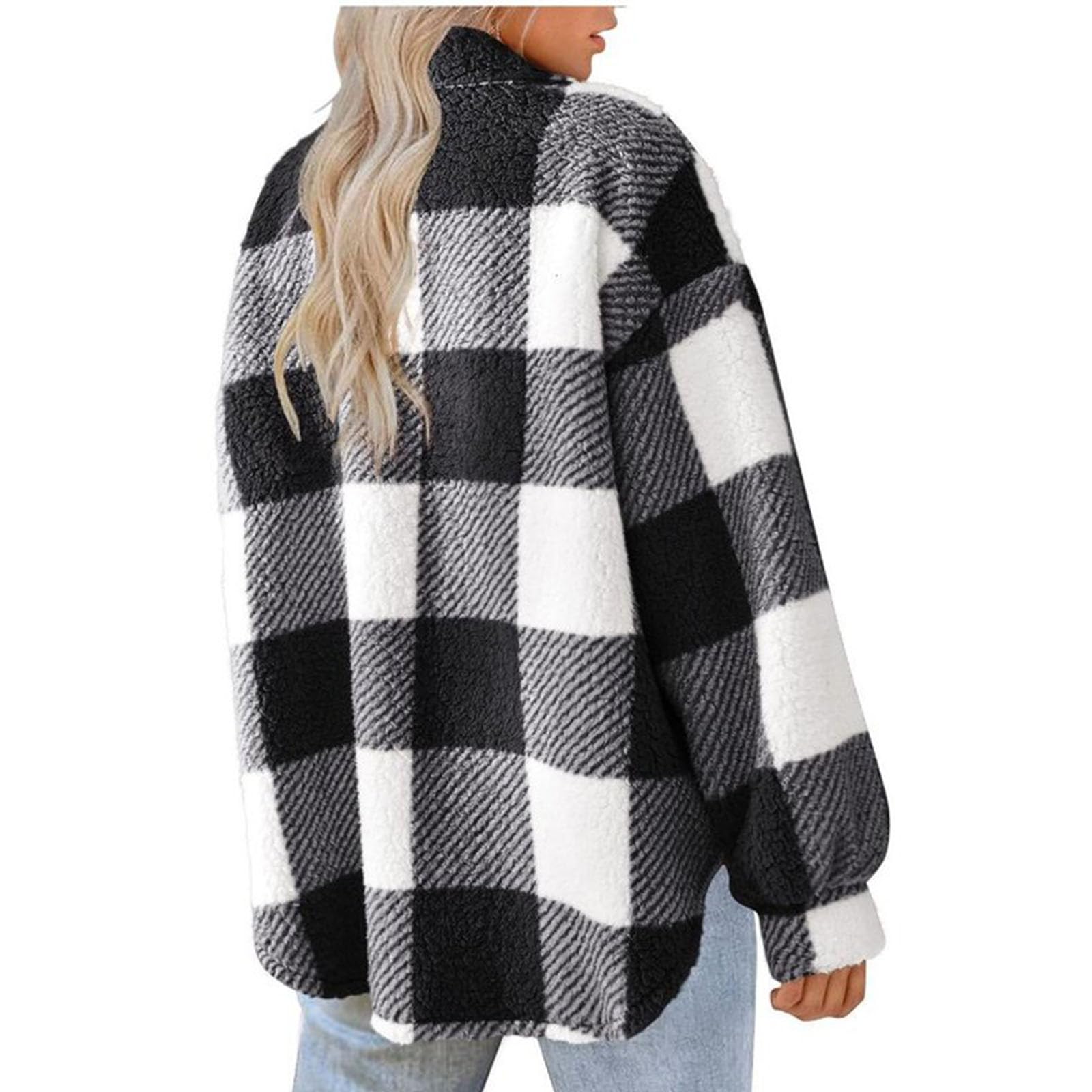 2023 Cyber Monday Deals: Women's Polar Fleece Crop Jacket - Oversized Sherpa Fleece Top with Long Sleeves & Front Zip - Winter Faux Shearling Coat for Casual Outings, Warehouse Clearance Sale