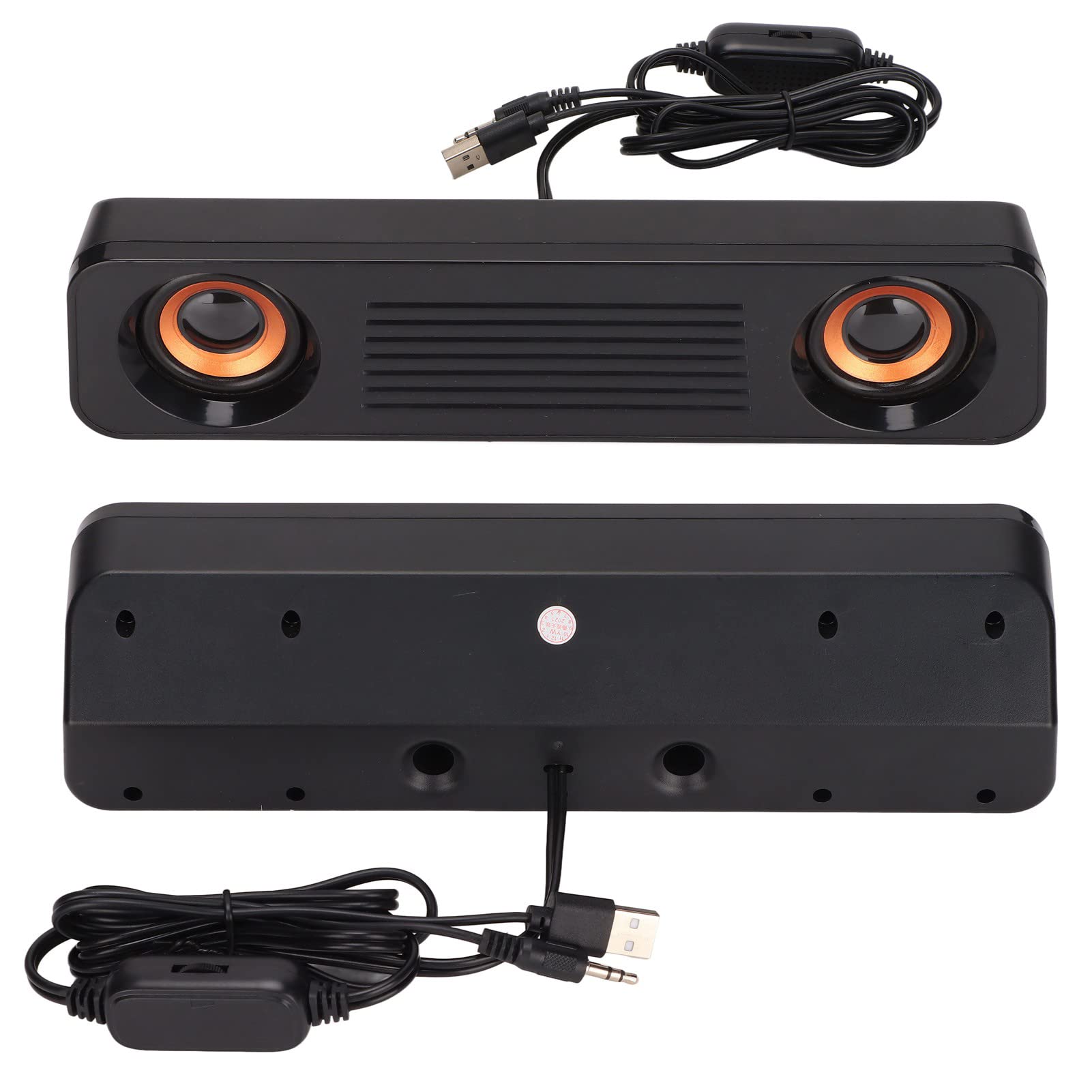 TV Subwoofer Soundbar with 3.5mm HiFi Stereo & USB Port - Portable Bass Speaker for Home Theater, PC, Computer Gaming | Perfect for Movies, Music & Gaming Entertainment