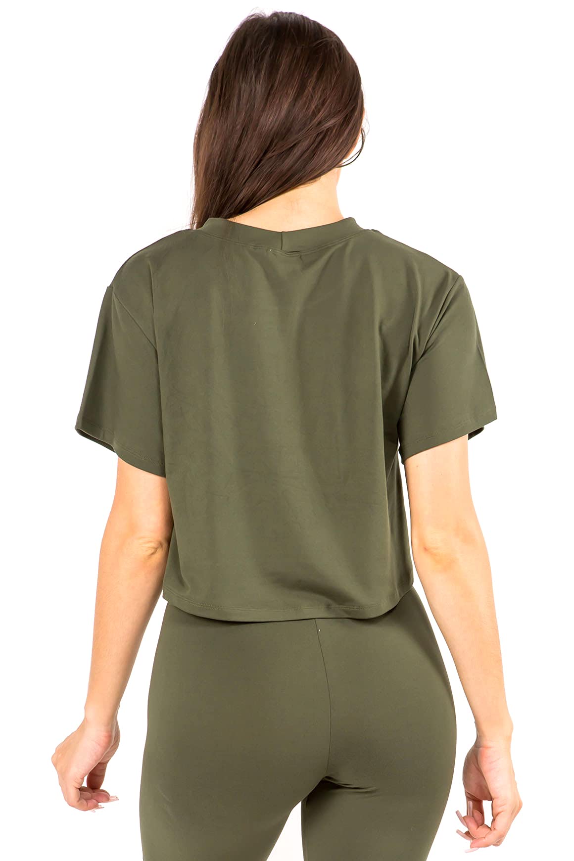 YELETE Women's Cropped Crew Neck T-Shirt - Soft Workout Tank Top for Yoga, Running & Gym - Breathable Summer Athletic Tee