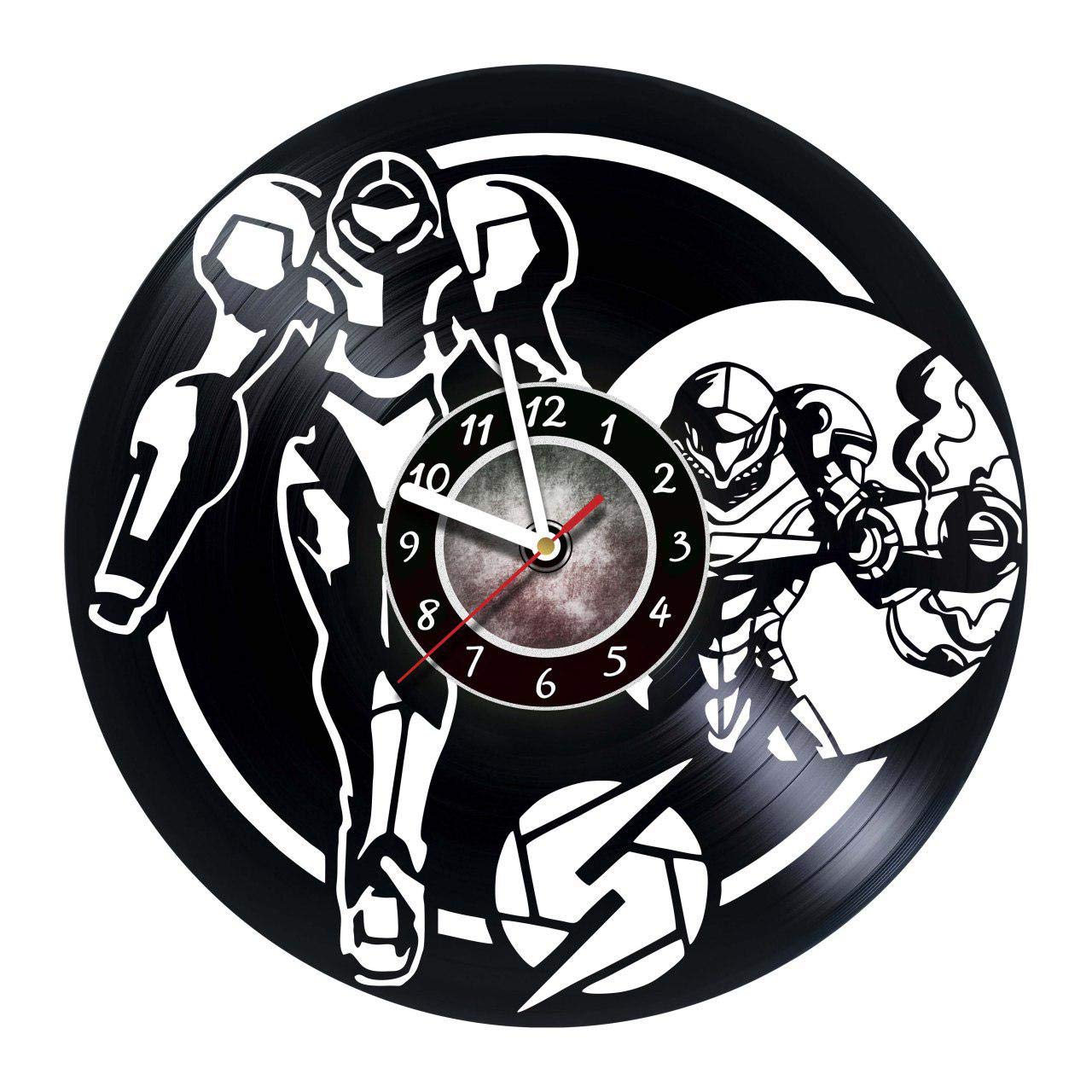 Metroid Prime Samus Aran Vinyl Record Wall Clock - Unique Gaming Decor for Home, Office, or Game Room - Perfect Gift for Gamers, Boss, Dad, Mom, Boy or Girl - Retro Wall Art & Inspirational Decor