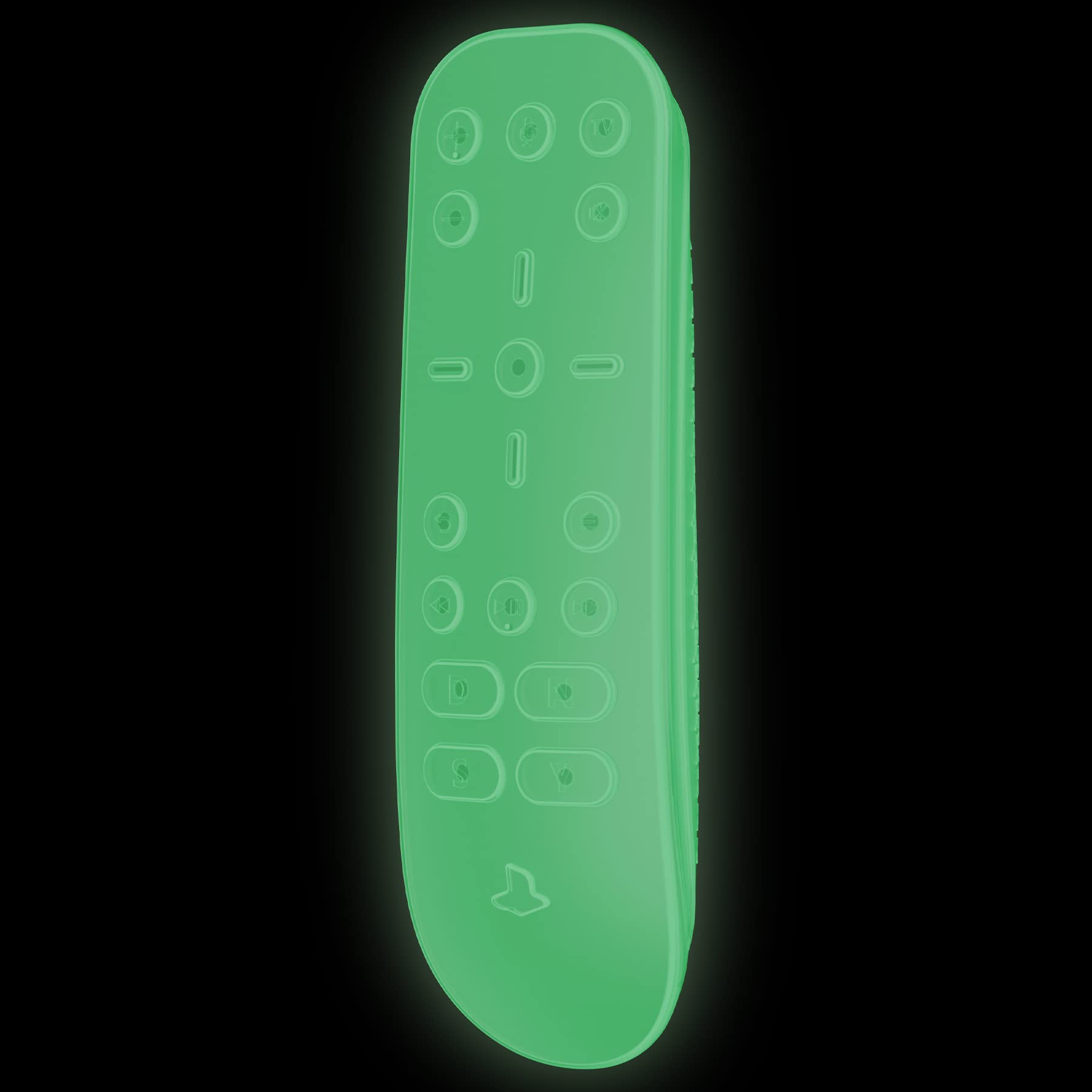 PlayVital Glow in The Dark Green Silicone Protective Case Cover for PS5 Media Remote - Ergonomic Full Body Protector Skin for PlayStation 5 Remote Control - Perfect for Gaming, Movie Nights & Home Entertainment