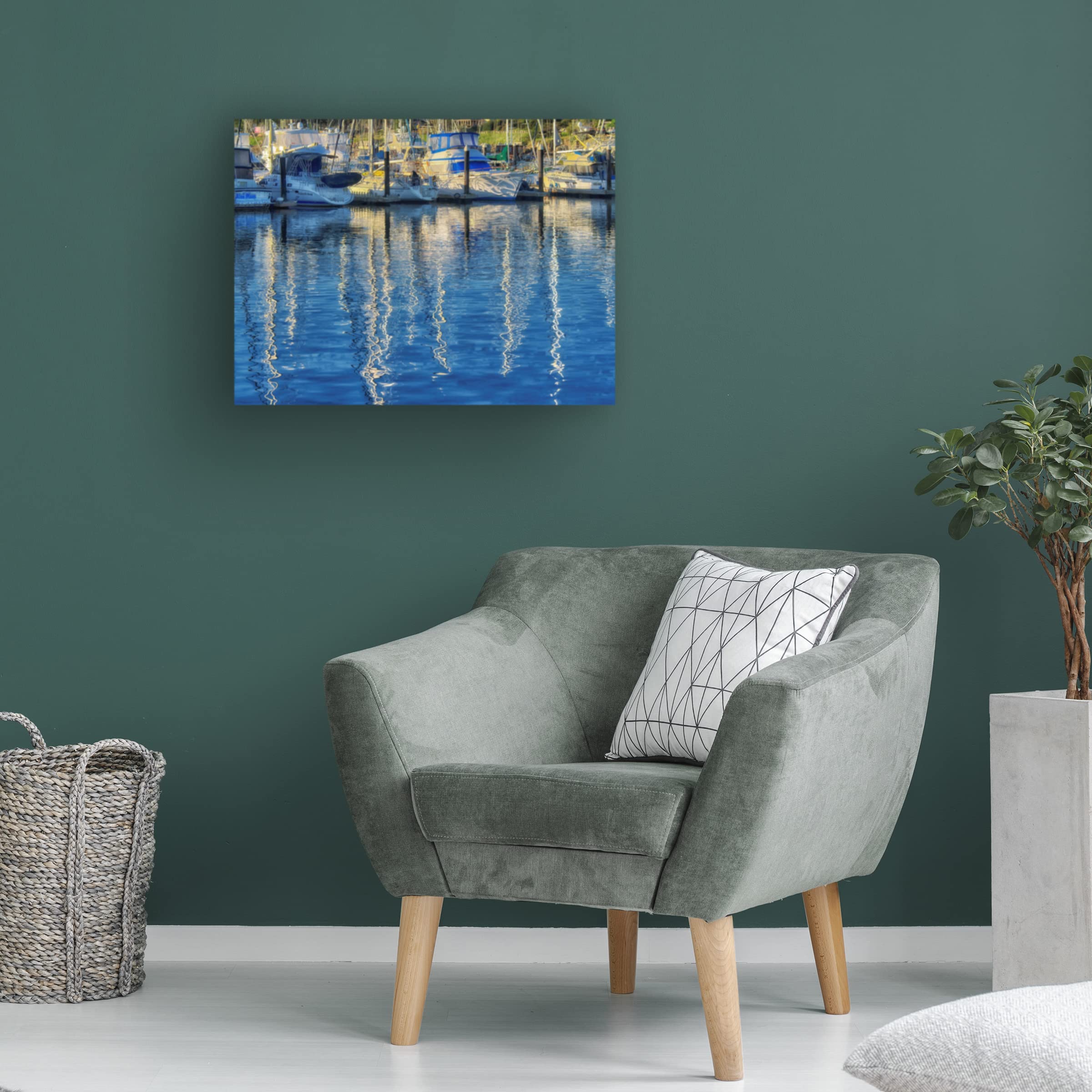 Dennis Frates 'Reflections 15' Canvas Wall Art - Stretched Framed Ready to Hang - Modern Home & Office Decor for Living Room, Bedroom