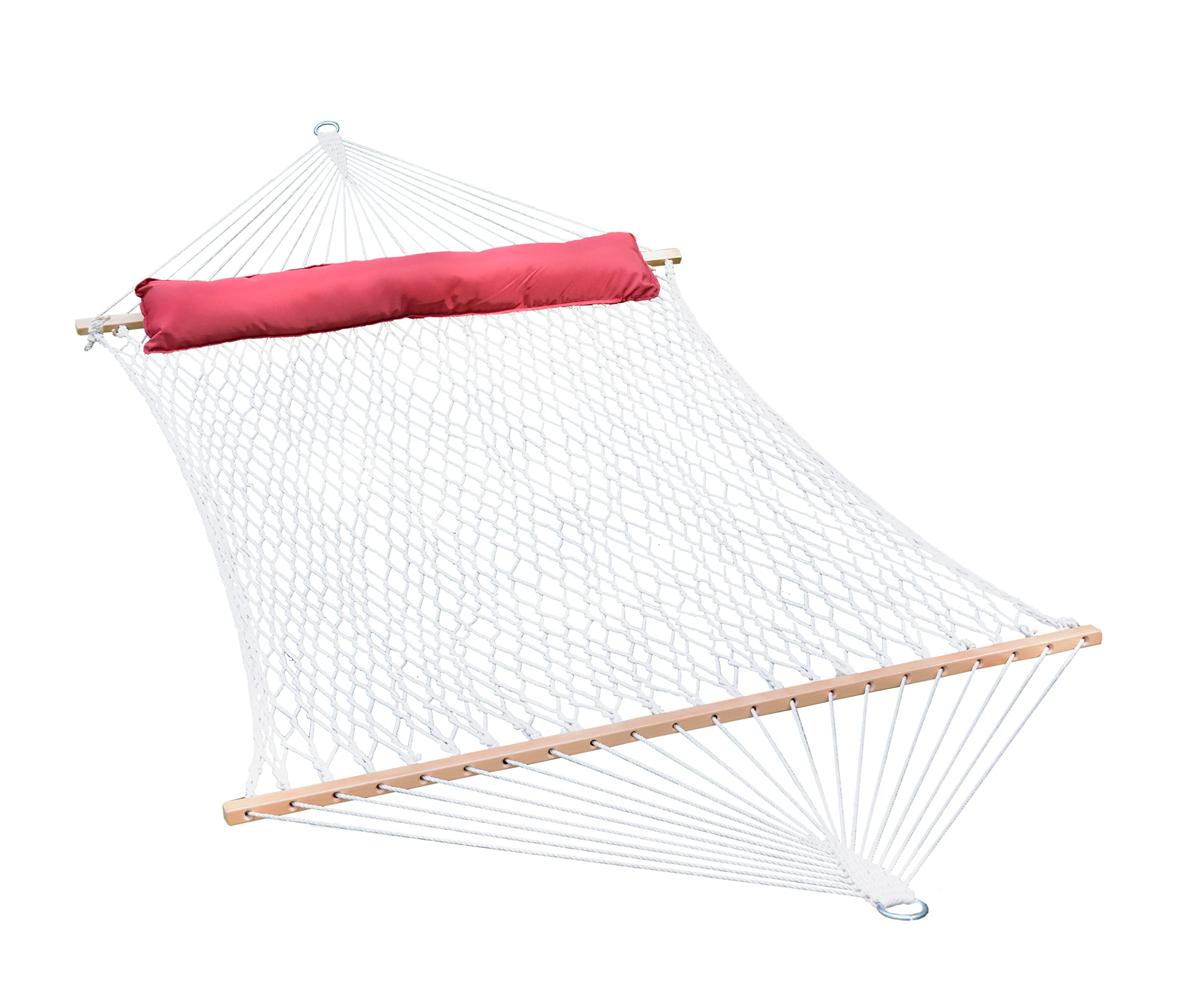 13' Cotton Rope Hammock with Pillow - Comfortable Outdoor Swing Bed for Patio, Backyard, Beach & Camping - Algoma Net Relaxation Hammock