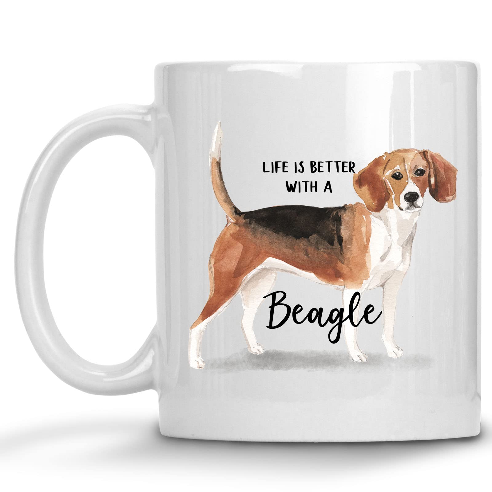 Beagle Dog Lover Coffee Mug - Cute Watercolor Design Ceramic Tea Cup Gift for Women, Men, Pet Owners - Perfect for Home, Office & Gifts