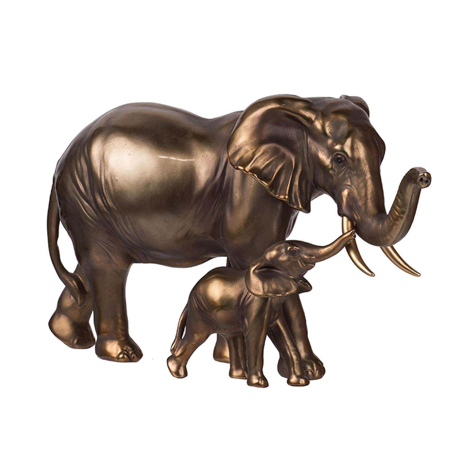 Retro Resin Elephant Statue - Feng Shui Lucky Elephant Decor for Home & Office, Handcrafted Wealth Figurine, Unique Housewarming Gift, Desktop Decoration for Good Fortune | Perfect for Living Room, Study Desk, or Office Feng Shui Display