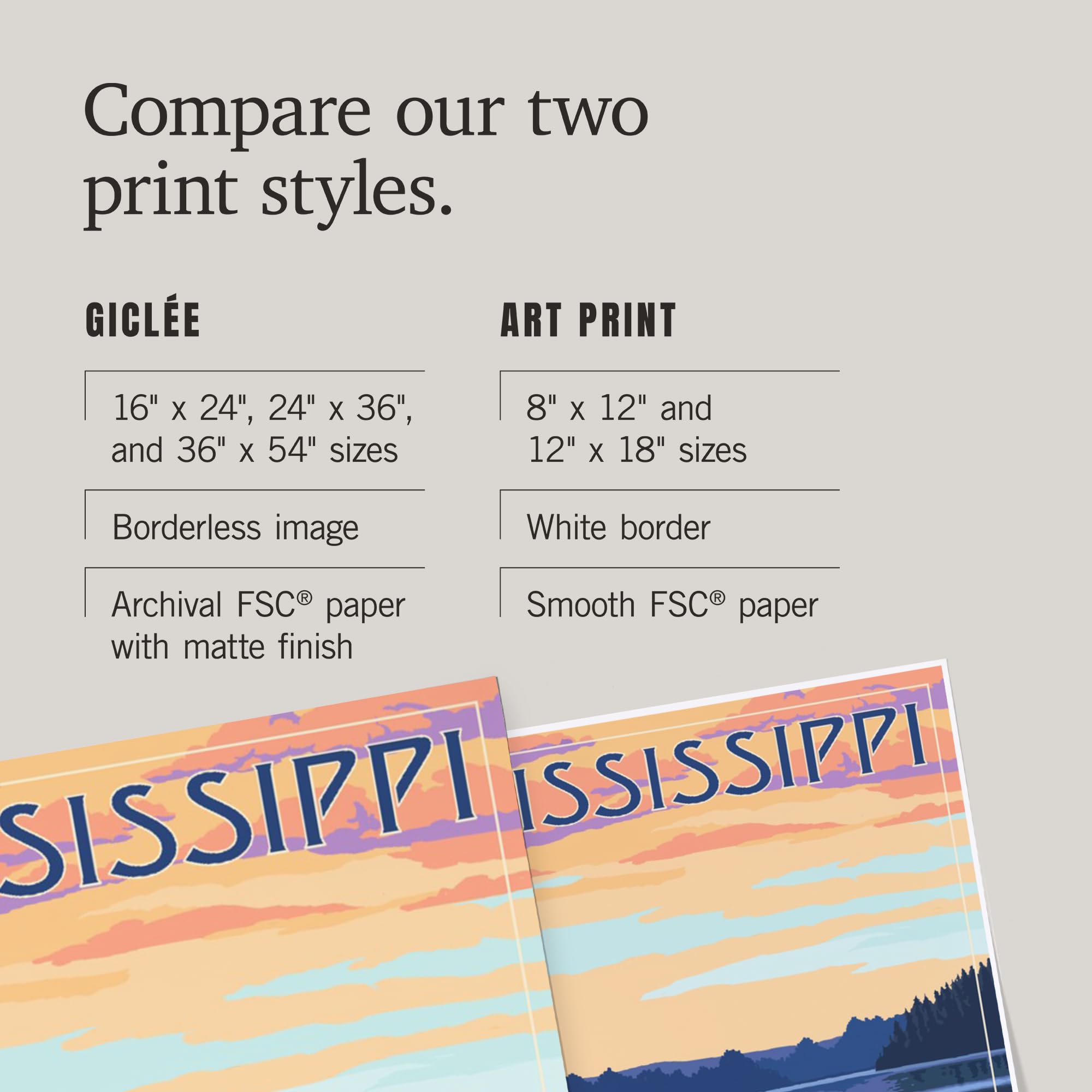 Lantern Press 16x24 Inch Giclee Art Print - Mississippi Canoe and Lake Landscape Wall Decor | Perfect for Living Room, Bedroom & Office
