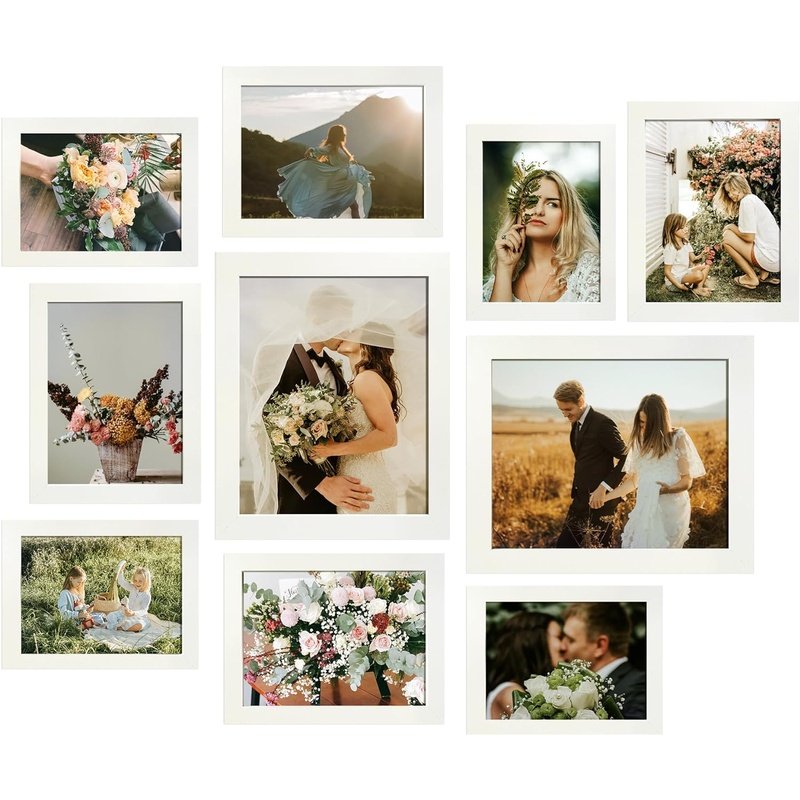 10-Piece Gallery Wall Frame Collage Set - Perfect for Wall Decor or Tabletop Display - Ideal for Living Room, Bedroom & Office Decorations