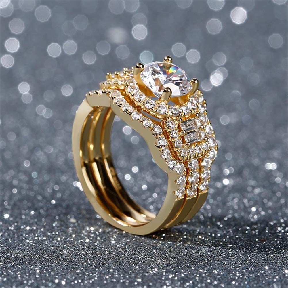Jeulia 2 Carat Cubic Zirconia Halo Engagement Ring Set for Women - Sterling Silver Round Cut Bridal Wedding Band - Promise & Anniversary Rings for Her - Perfect for Proposals, Weddings & Special Occasions