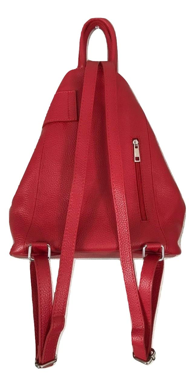 Stella Convertible Leather Backpack Purse for Women - Stylish Travel Tote Bag in Red | Perfect for Work, School & Weekend Getaways