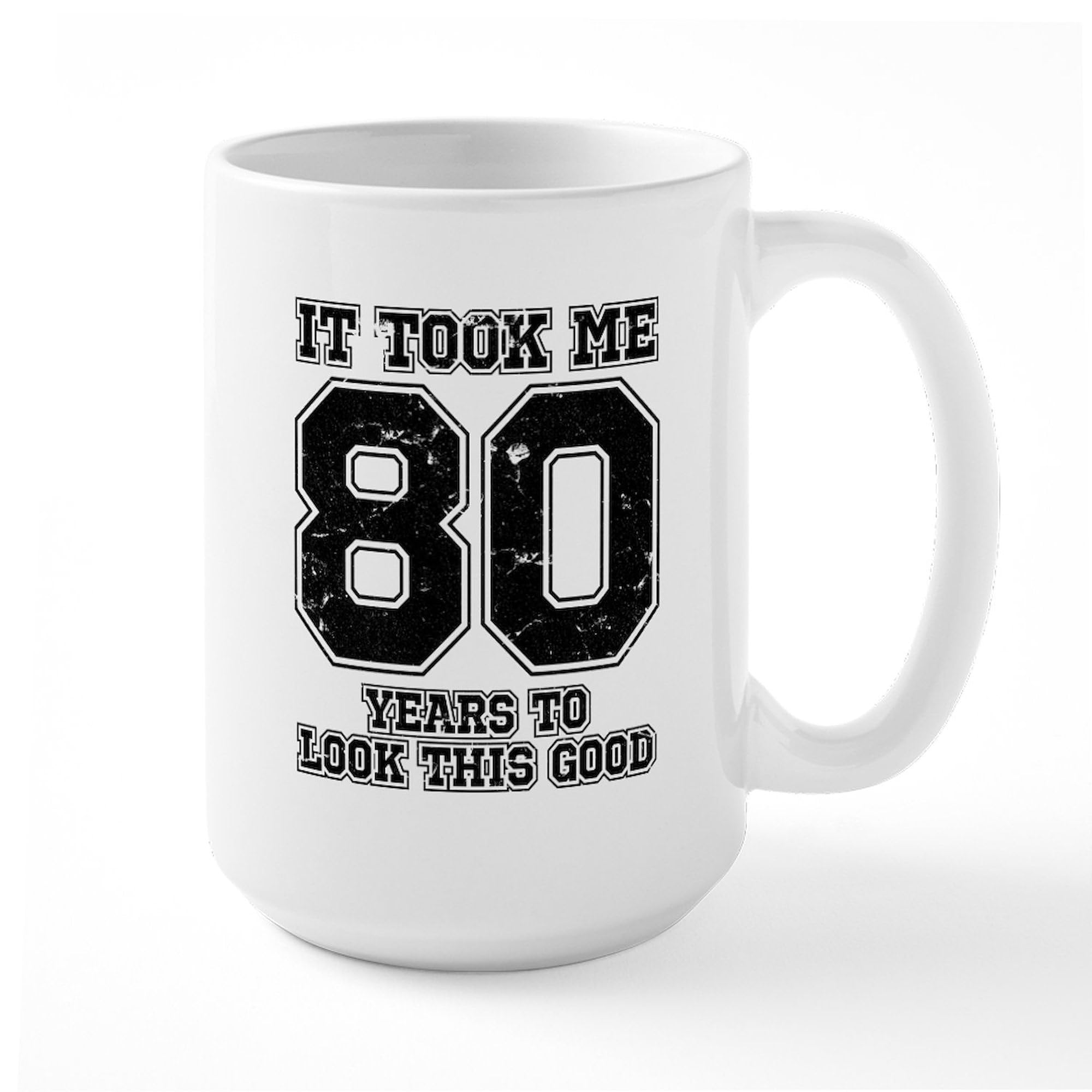 80 And Awesome 15 oz (444 ml) Ceramic Coffee Mug - Funny Birthday Gift for 80 Year Old, Perfect for Tea & Coffee Lovers - Great for Home, Office or Retirement Party