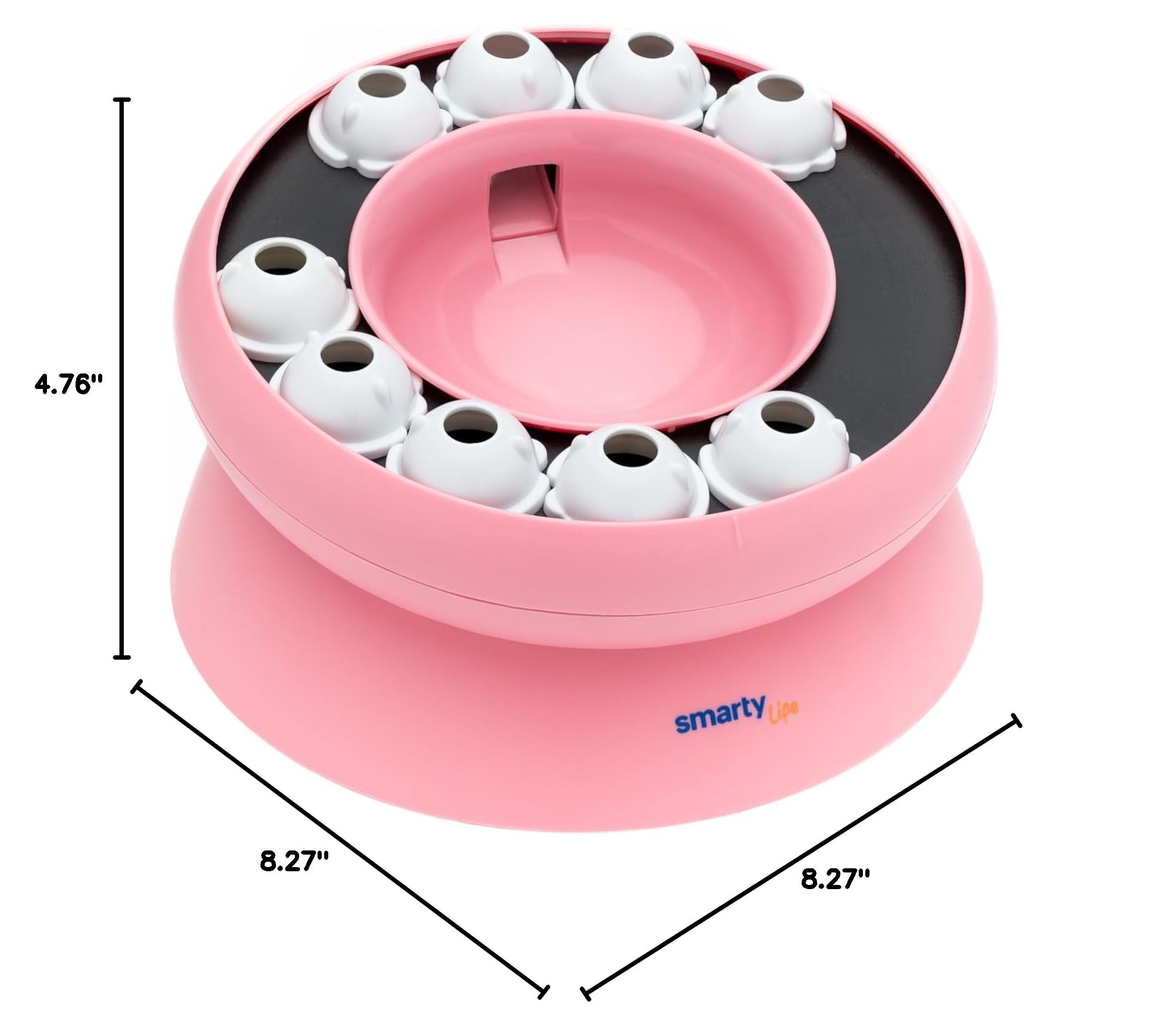 Interactive Cat Slow Feeder Bowl - Brain Stimulation Puzzle Feeder for Healthy Weight - Pink Pet Food Dispenser Toy - Perfect for Mealtime Fun & Indoor Play