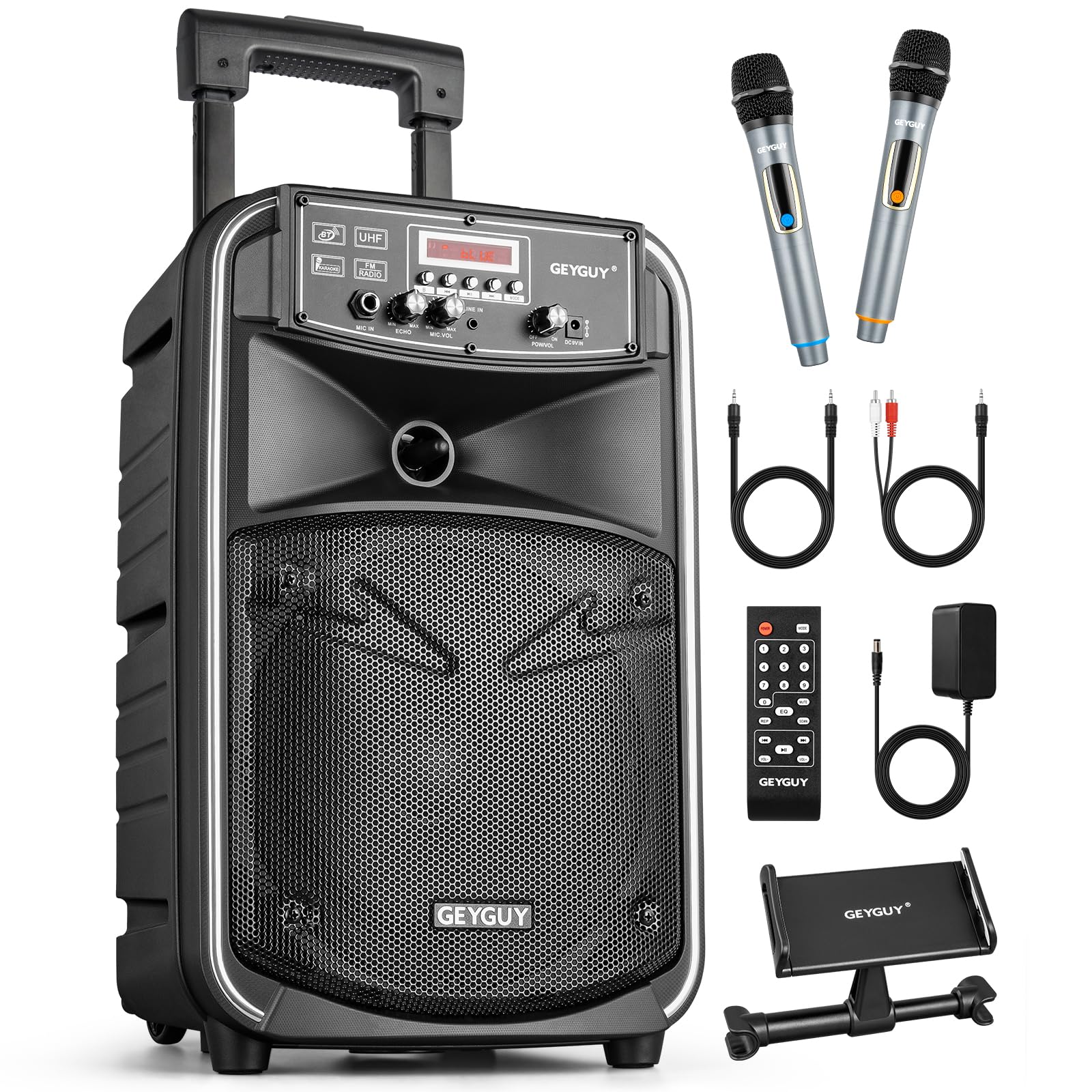 Portable Bluetooth PA System with Wireless Microphones - 8
