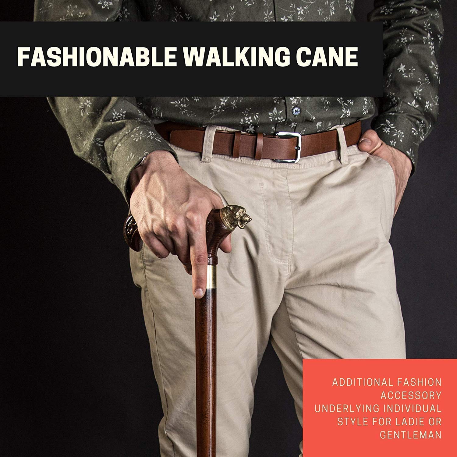 Handmade Personalized Wolf Design Wooden Walking Cane for Men - Premium Hand Carved Hiking Stick - Perfect Gift for Outdoorsmen, Elderly & Hikers - Ideal for Hiking, Travel & Daily Support
