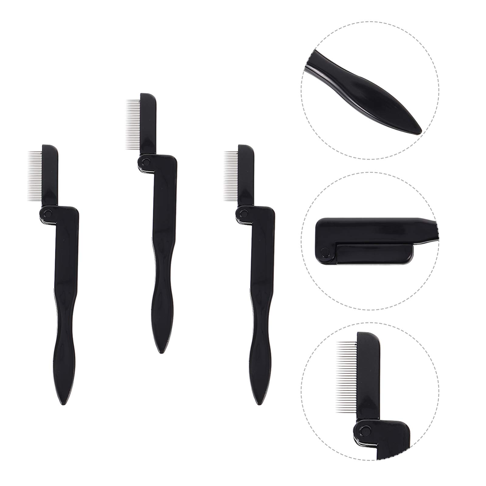 FRCOLOR 9-Piece Stainless Steel Eyelash Comb & Brow Grooming Kit - Includes Folding Teeth Separator, Lash Definer & Mascara Tools for Perfect Eyebrow Shaping & Eyelash Care | Ideal for Professional Salon Use & Home Beauty Routines