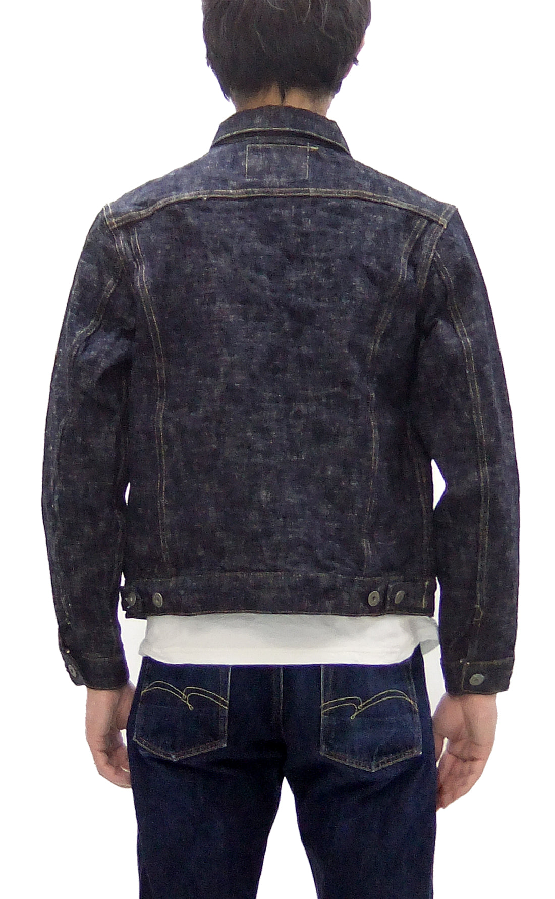 ONI Kasuri Slub Selvedge Denim Jacket for Men - 17oz Slim Fit Type III Jean Jacket in Indigo (One Wash) | Premium Raw Denim Outerwear for Casual Wear & Street Style