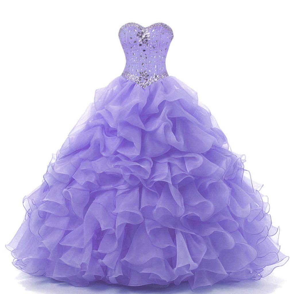 Elegant Women's Sweetheart Neckline Beaded Ball Gown Prom Dress for Quinceañera - Perfect for Homecoming, Formal Dances & Special Occasions