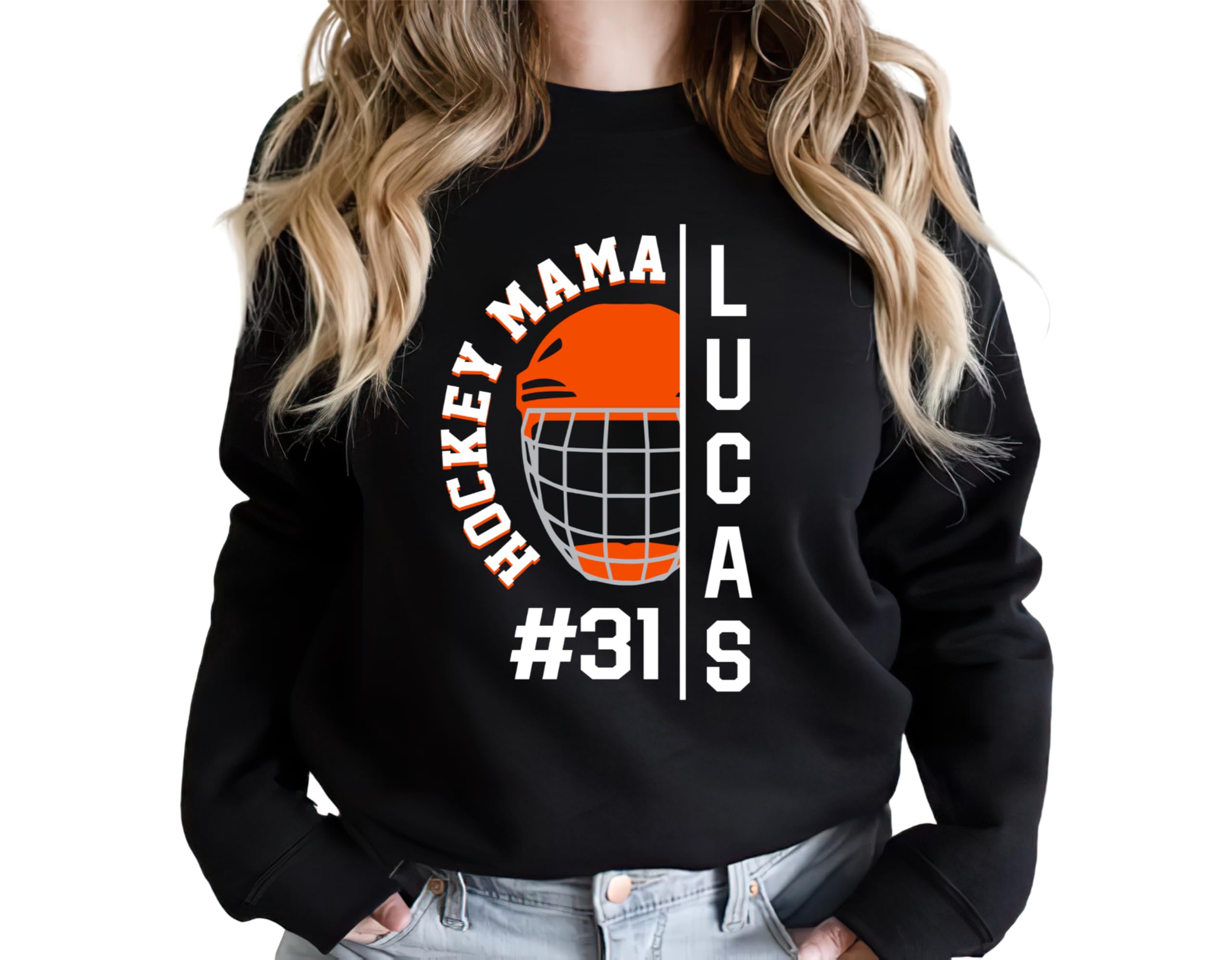 Personalized Hockey Mom Sweatshirt for Women - Custom Hockey Mom Shirt - Comfortable & Stylish Hockey Apparel - Perfect for Games, Practices & Supporting Your Team