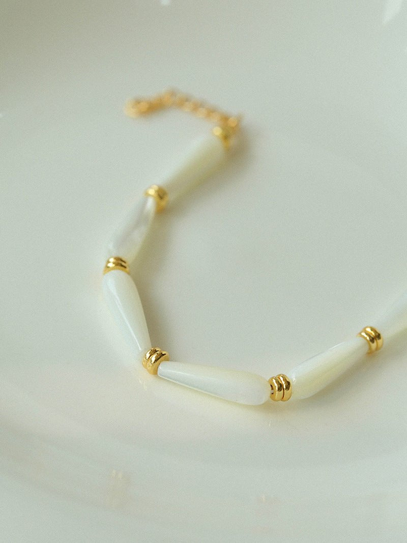 Handmade White Mother of Pearl Beaded Bracelet for Women - Elegant Boho Jewelry for Wedding, Party & Everyday Wear