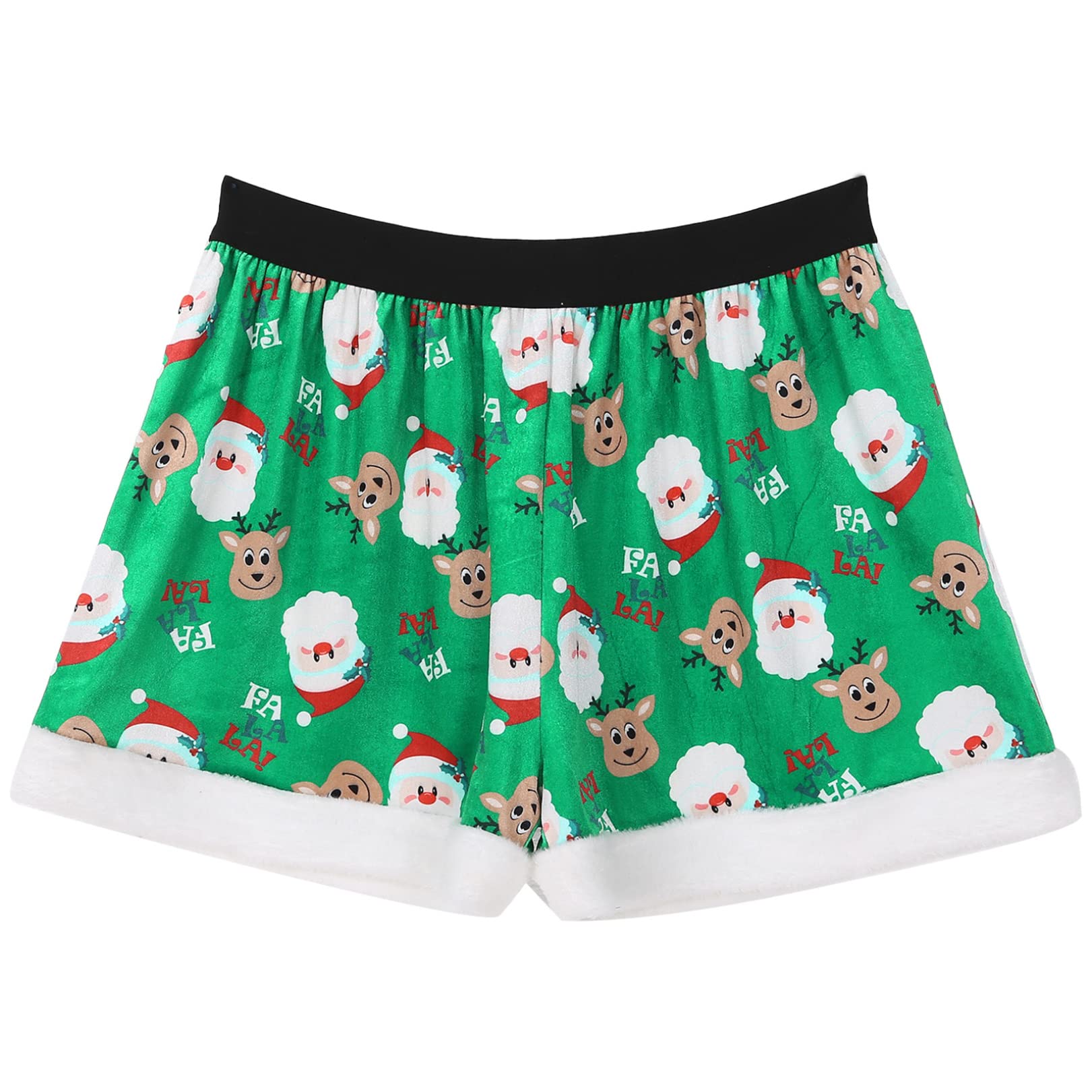 FEESHOW Men's Christmas Holiday Santa Claus Boxer Shorts - Festive Underwear for Xmas Parties & Gifts