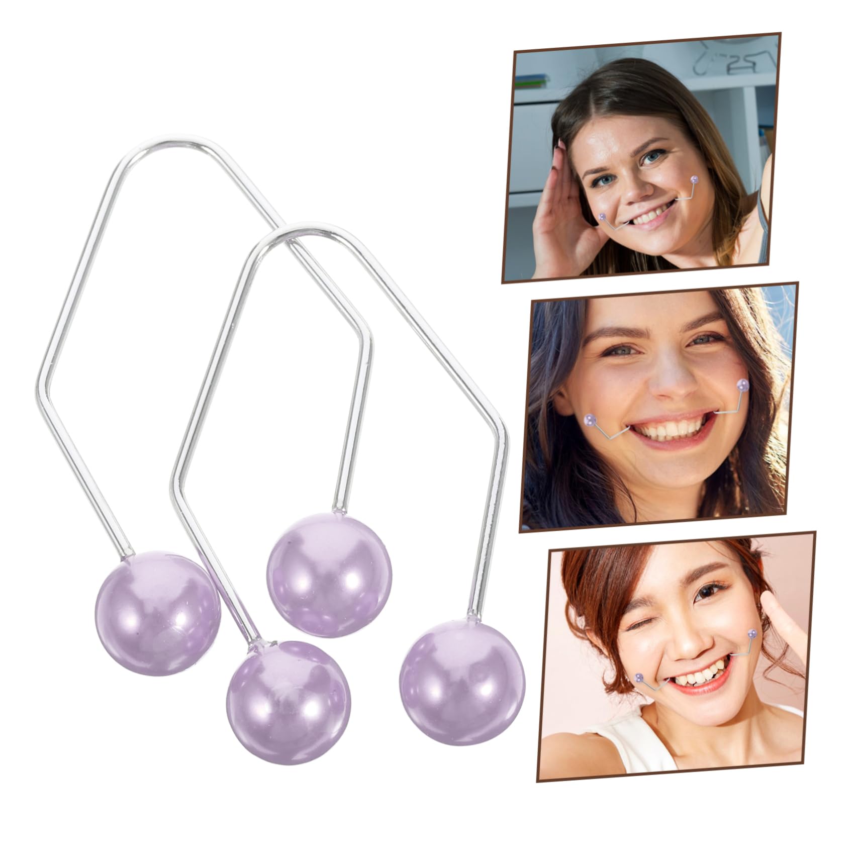 MagicLulu 1 Pair Alloy Facial Dimple Trainer - Face Scrubber & Massager for Smile Exercise, Skin Cleansing & Relaxation | Purple | Perfect for Daily Skincare Routine & Spa Treatments