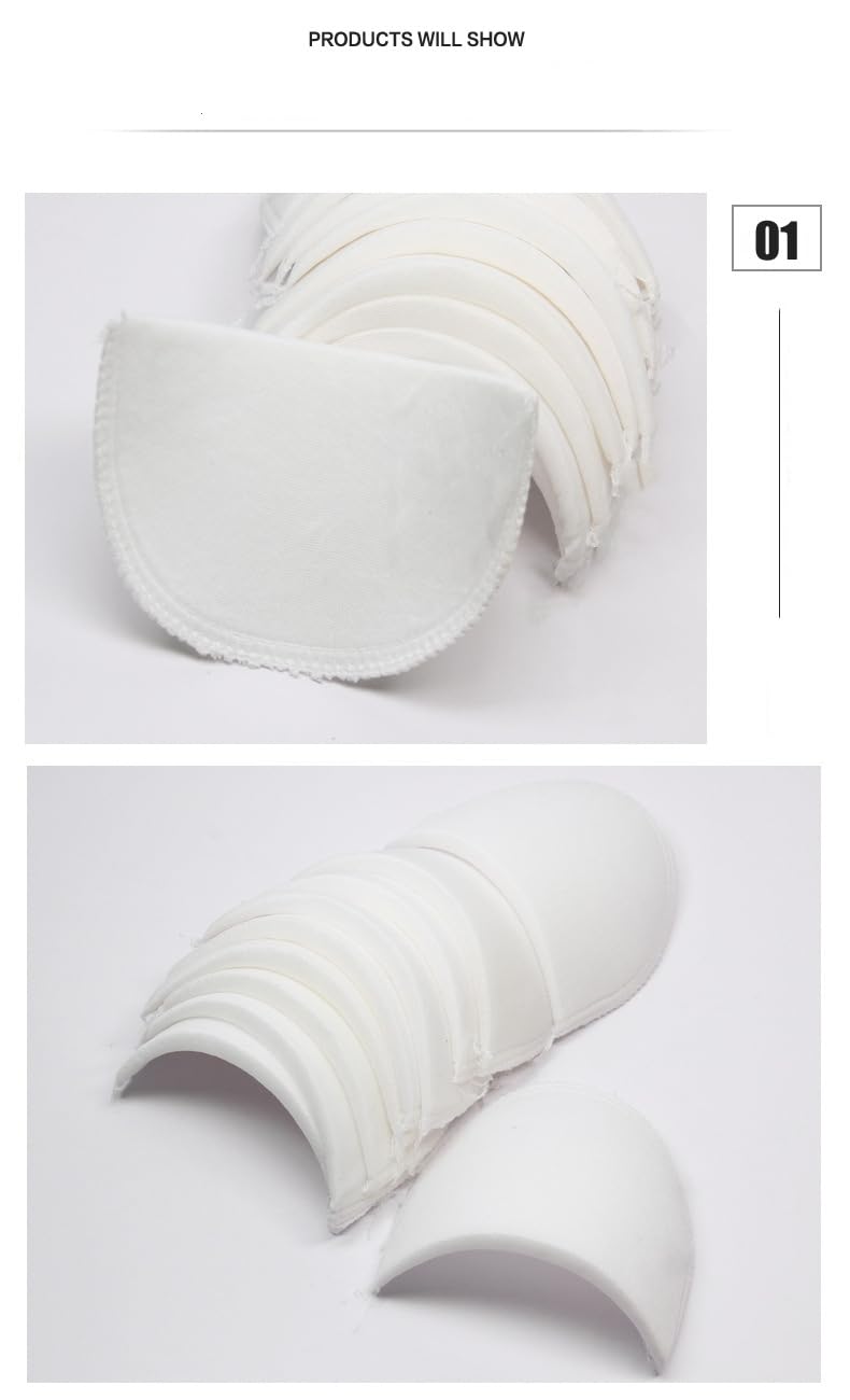 BeeSpring 4-Pack Shoulder Pads for Suits & Blazers - Breathable Foam Polyester Costume Pads - Reusable & Removable Sewing Shoulder Pads for Men & Women (White) - Perfect for Tailoring, Costume Design & Clothing Alterations