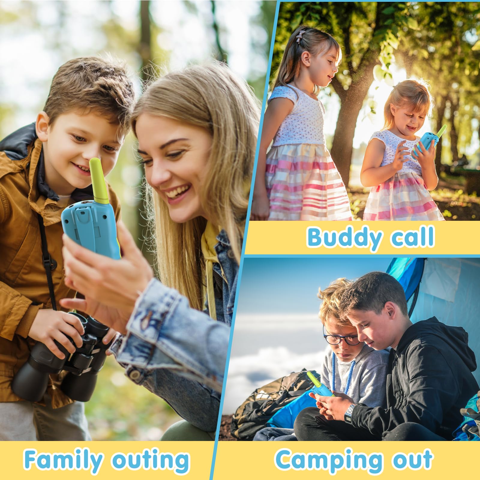 Selieve Kids Walkie Talkies for 3-12 Year Old Boys & Girls - 22 Channel 2 Way Radios with LCD Backlit Flashlight, 3 Mile Range - Perfect for Outdoor Adventures, Camping, Hiking & Easter Basket Stuffers - Fun Communication Toys for Siblings & Friends