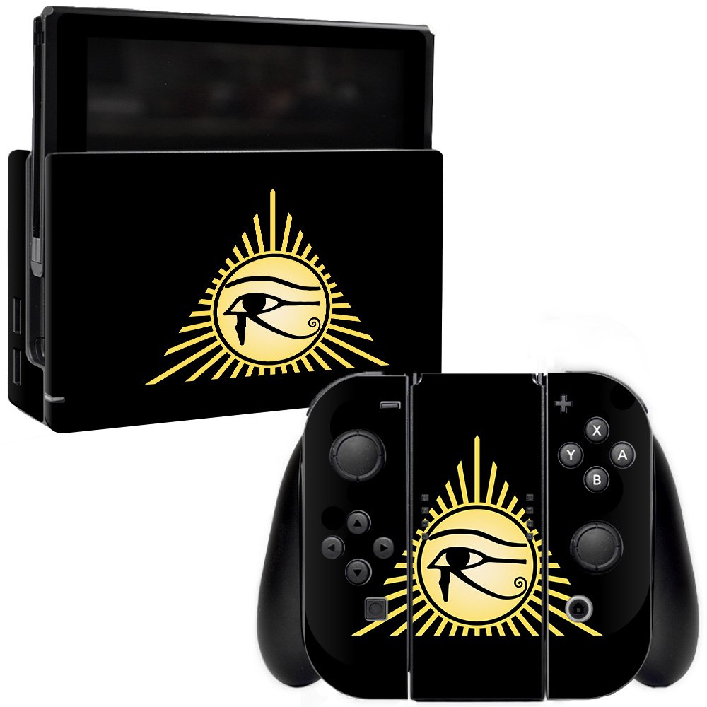 MightySkins Protective Vinyl Decal Wrap Cover Compatible with Nintendo Switch - Eye of Horus Design | Durable, Customizable Skin for Switch Console & Joy-Cons | Easy to Apply & Remove | Made in USA | Perfect for Gaming Protection & Personalization