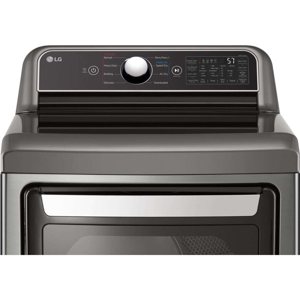 LG DLE7400VE 7.3 Cu. Ft. Ultra Large Capacity Smart Wi-Fi Enabled Electric Dryer with EasyLoad Door - Perfect for Large Families & Smart Home Laundry Rooms