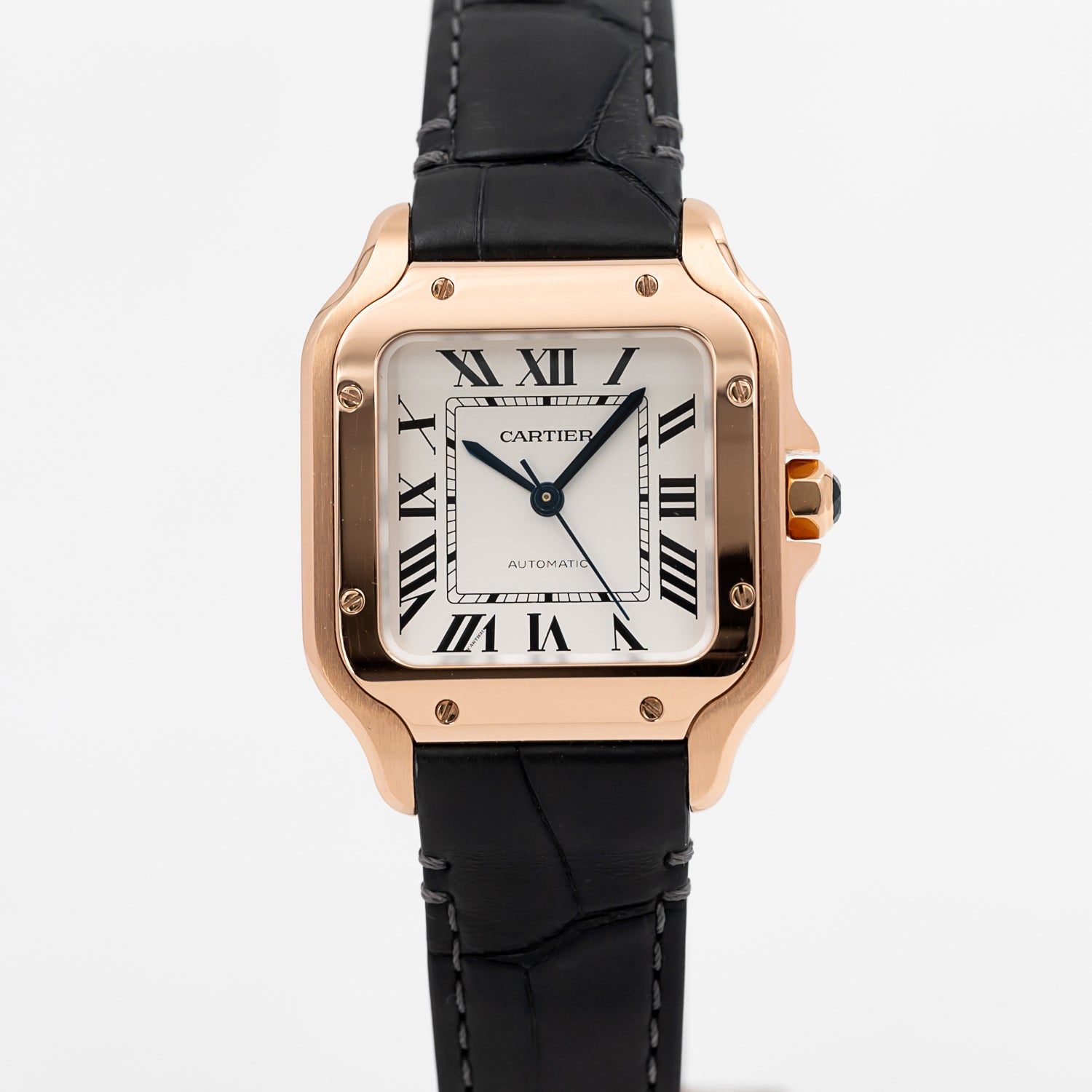 Cartier Santos MM Automatic Watch for Men - Luxury Stainless Steel Swiss Timepiece - Perfect for Business, Formal Events & Everyday Wear