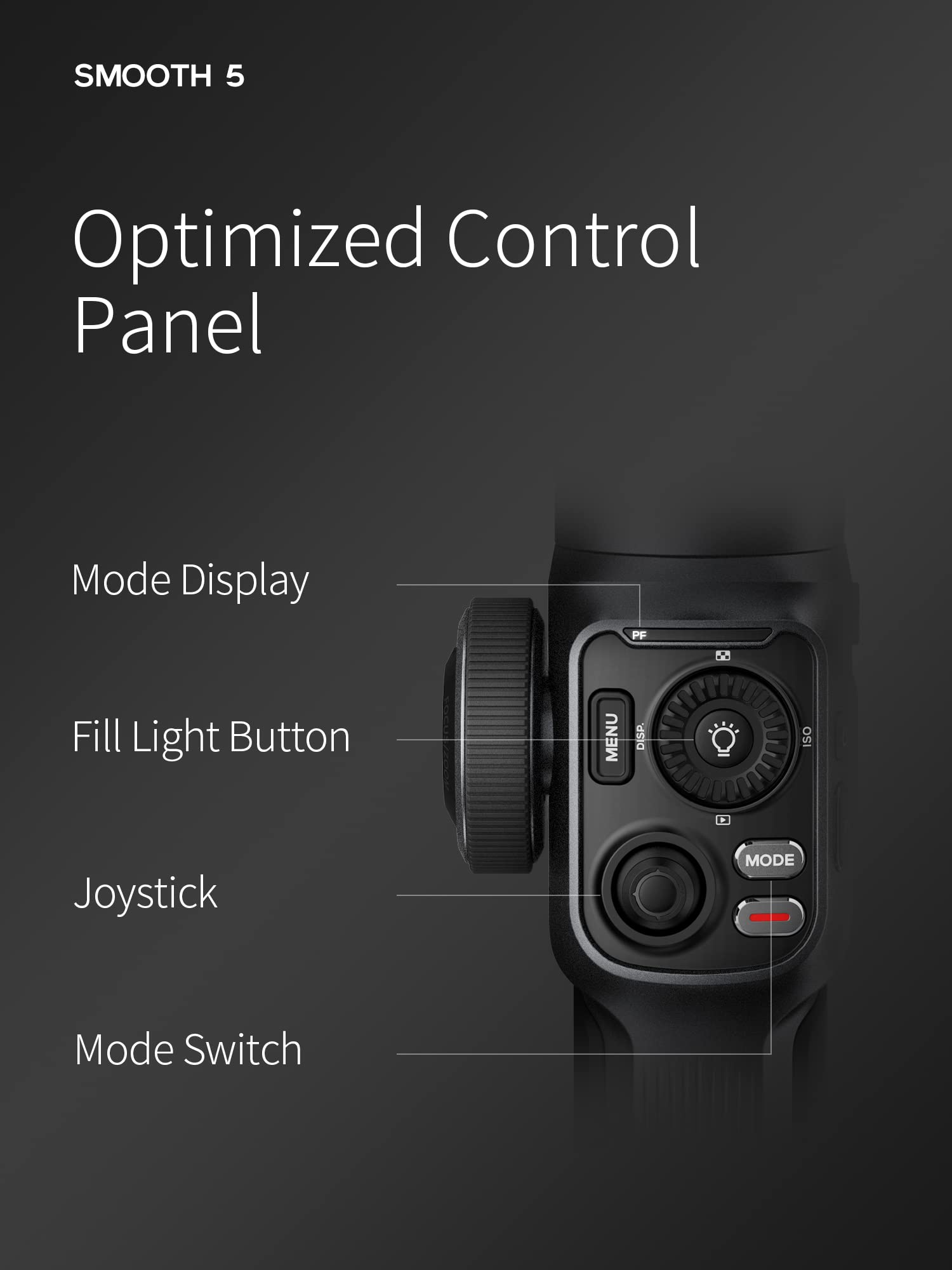 Zhiyun Smooth 5 Combo 3-Axis Smartphone Gimbal Stabilizer with Tripod Grip & Magnetic Fill Light - AI Face Tracking for iPhone Android FiLMiC Pro - Perfect for Vlogging, Live Streaming & Content Creation