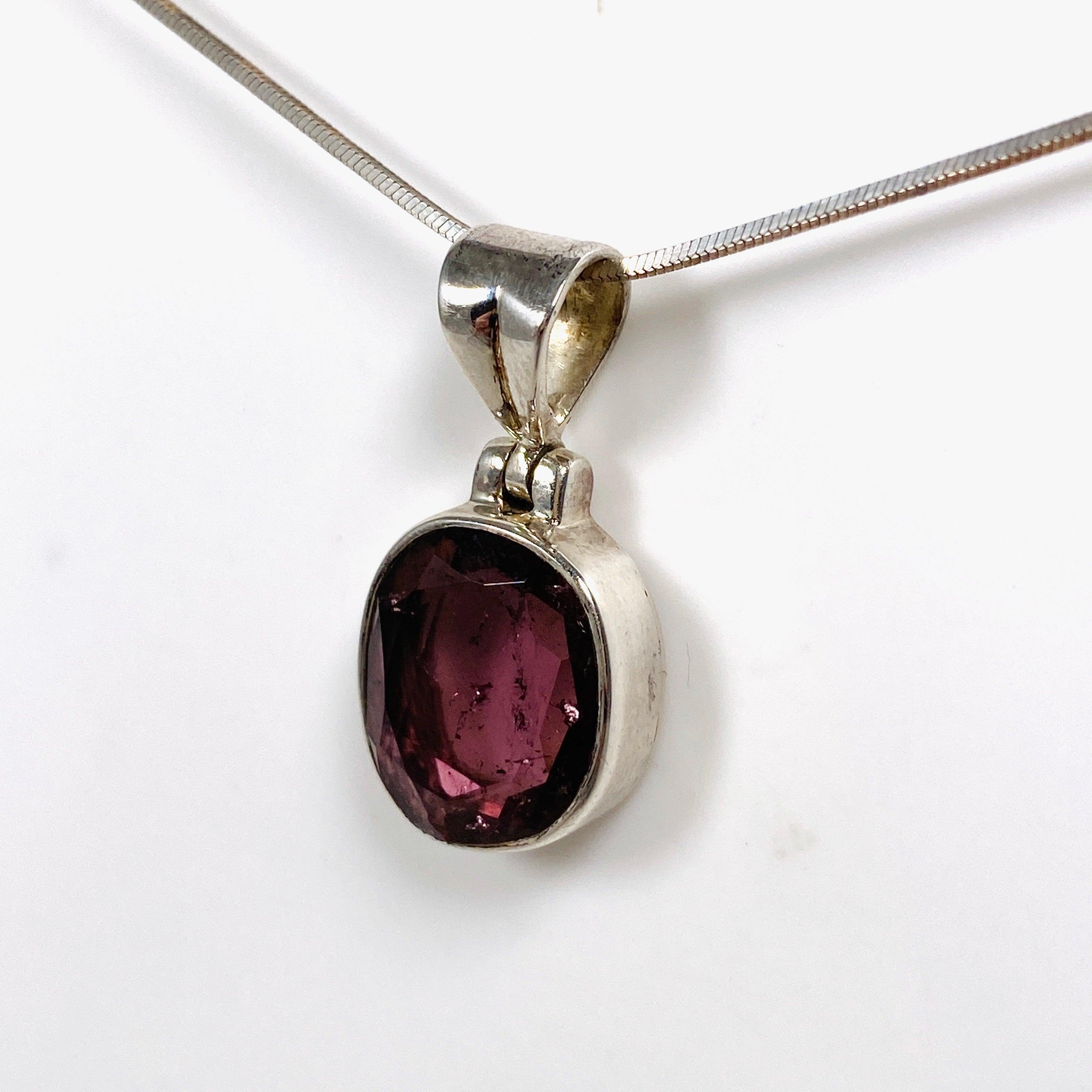 Natural Pink Tourmaline Faceted Pendant Necklace - 925 Sterling Silver Jewelry for Women - Perfect for Valentine's Day Gifts & Everyday Elegance