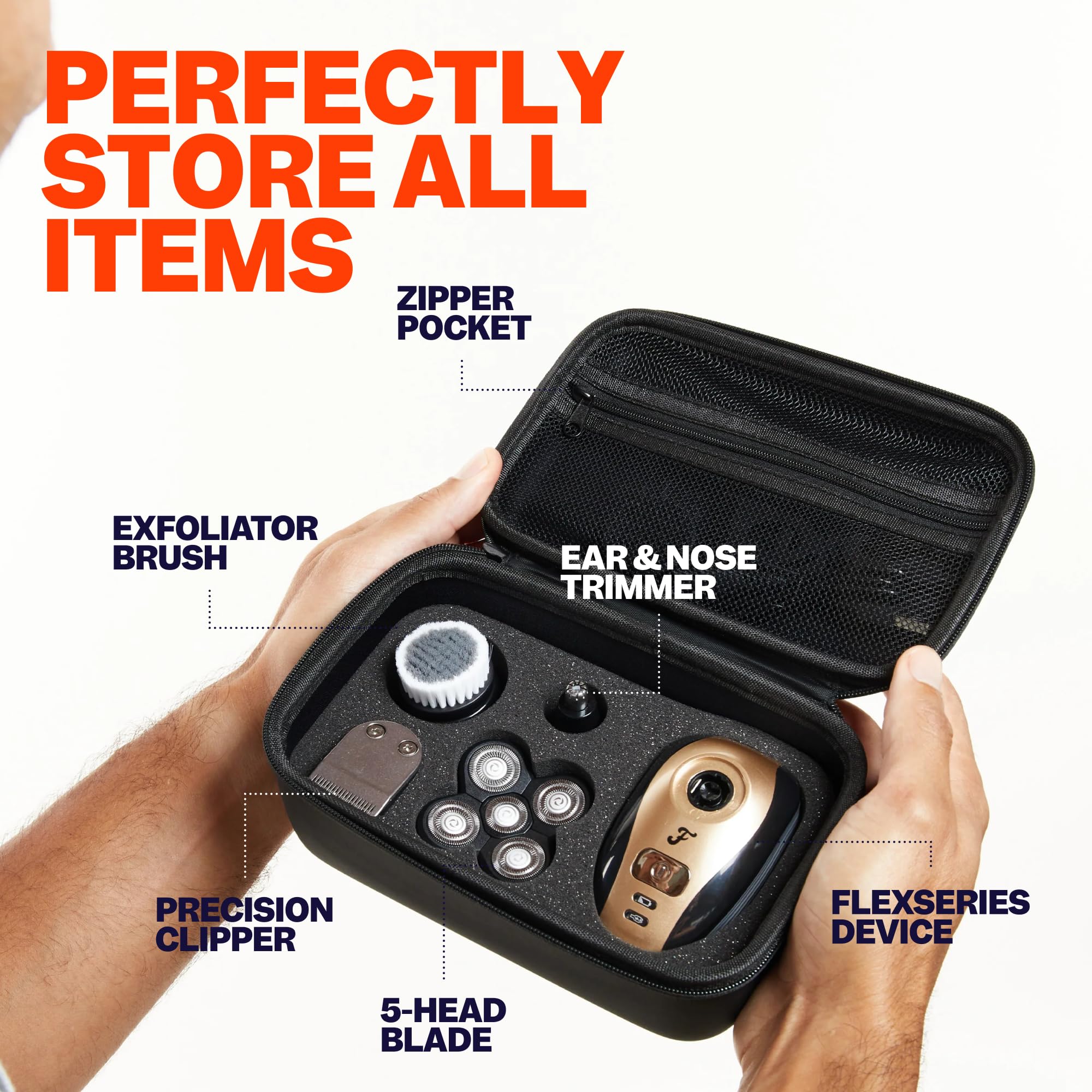 Freebird FlexSeries™ Travel Case & Replacement Blades - Premium Shaving Protection & Precision for FlexSeries Shavers | Perfect for Travel, Home & On-the-Go Grooming