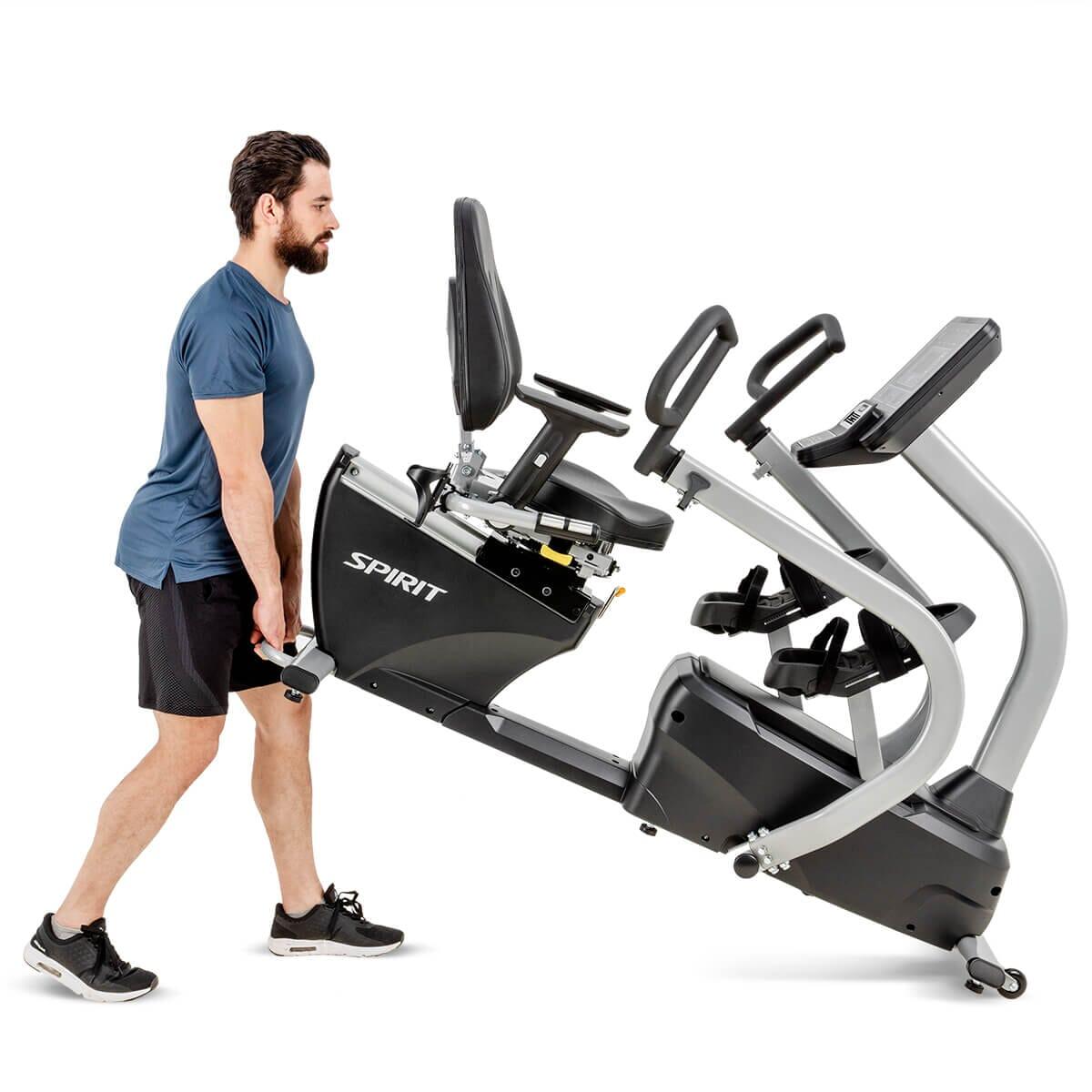 Spirit Fitness CRS800S Recumbent Stepper Exercise Bike - Low Impact Cardio Machine for Home Gym, Seniors & Physical Therapy - Compact Seated Workout Equipment for Small Spaces