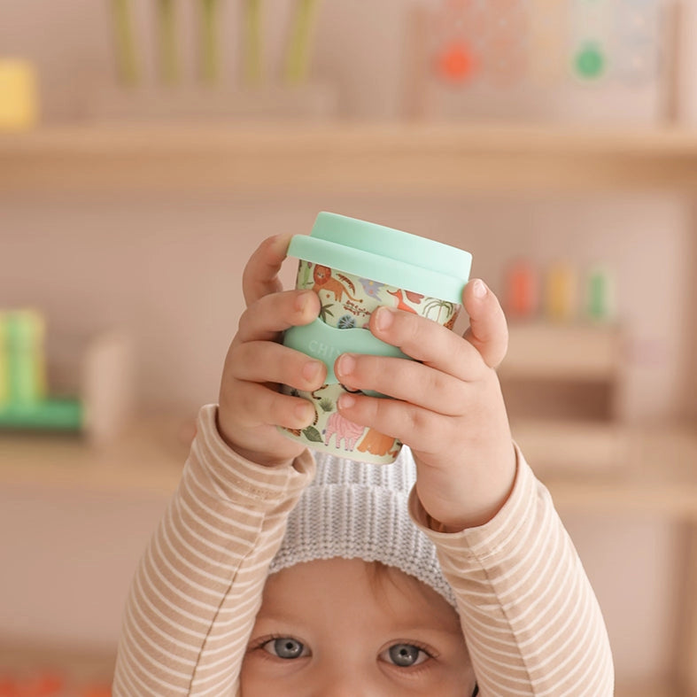 Safari Themed Babyccino Cup 120ml - Leak-Proof Toddler Sippy Cup for Travel, Daycare & Home Use