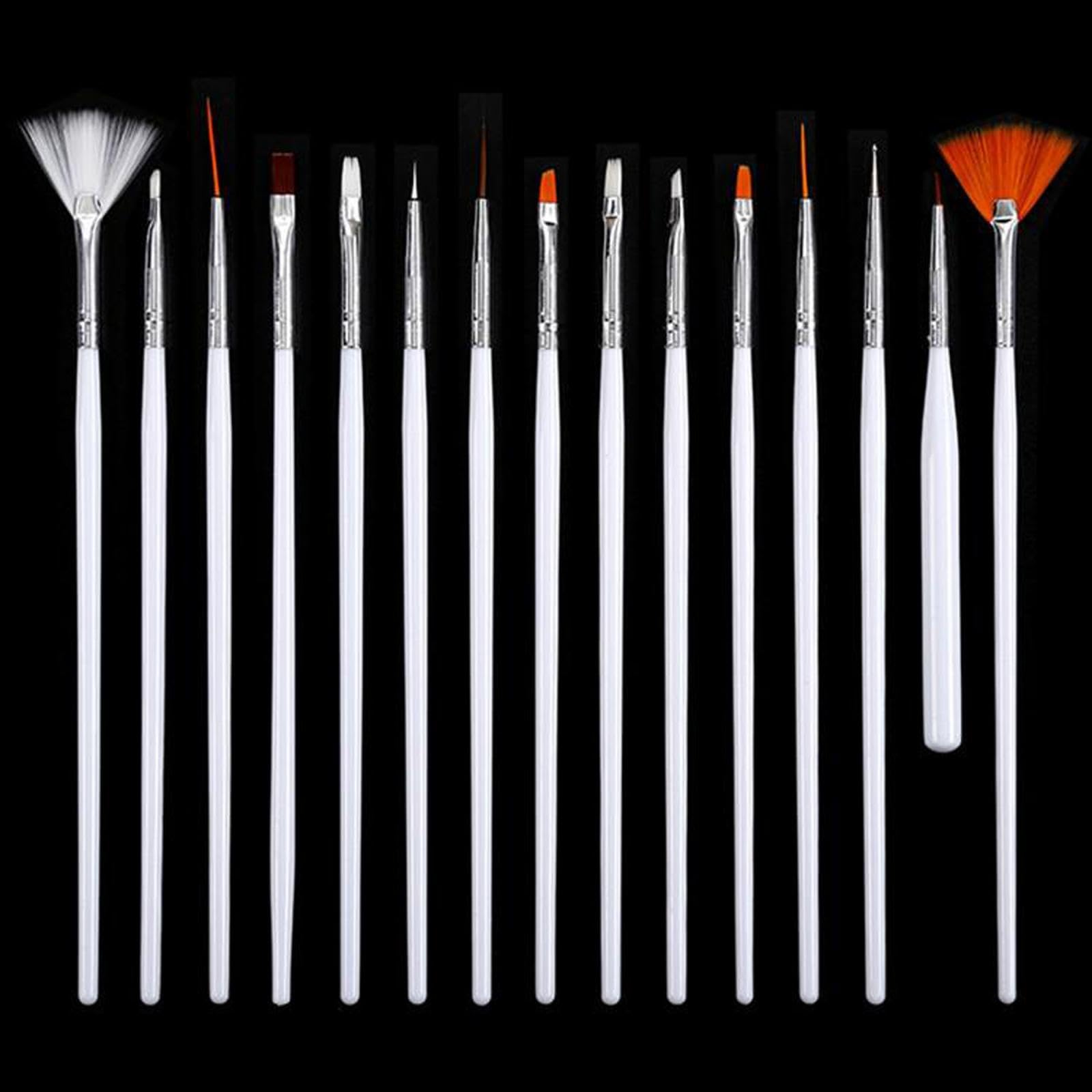 Professional UV Nail Art Dotting Painting Brushes Set for Gel Polish, Acrylic Nails & Nail Art Designs - 5PCS White Nail Decorating Tools for DIY Manicure at Home or Salon