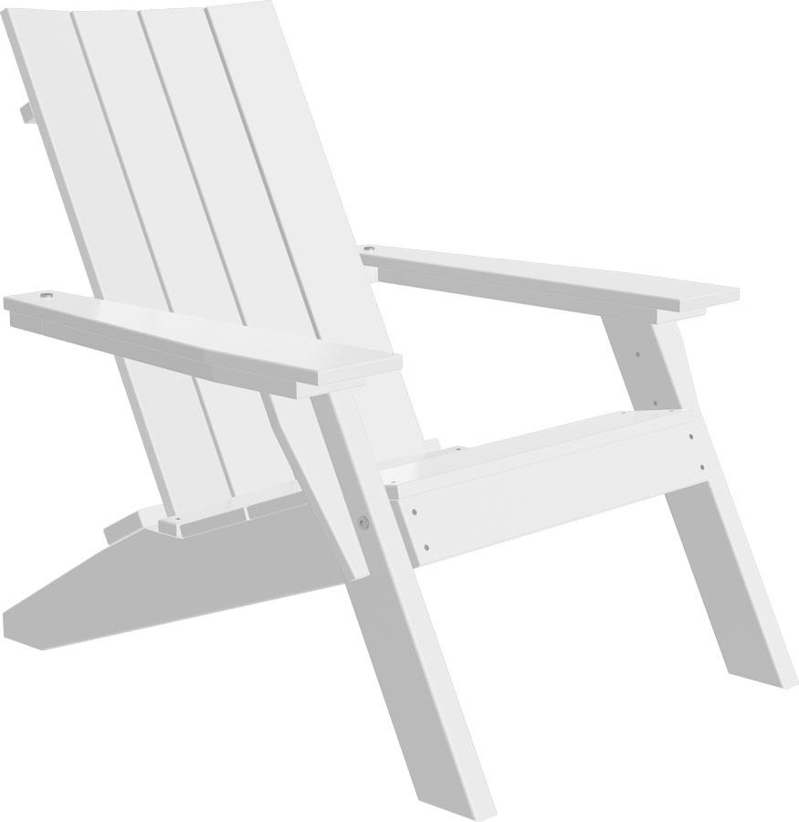 Premium White Urban Adirondack Chair with Cup Holder - Weather-Resistant Outdoor Patio Furniture for Garden, Poolside & Backyard Relaxation