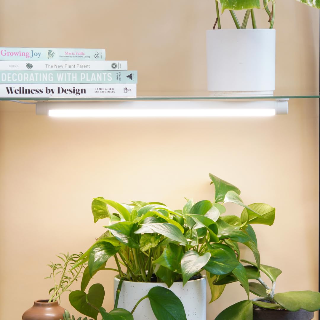 Soltech Solutions Grove™ LED Grow Light Bar - Under Cabinet, Shelving & Wall Mount LED Plant Light for Indoor Houseplants, Herbs, Seedlings - Touch Control Dimmer & On/Off (White) - Perfect for Kitchen Gardens, Greenhouses & Home Plant Shelves