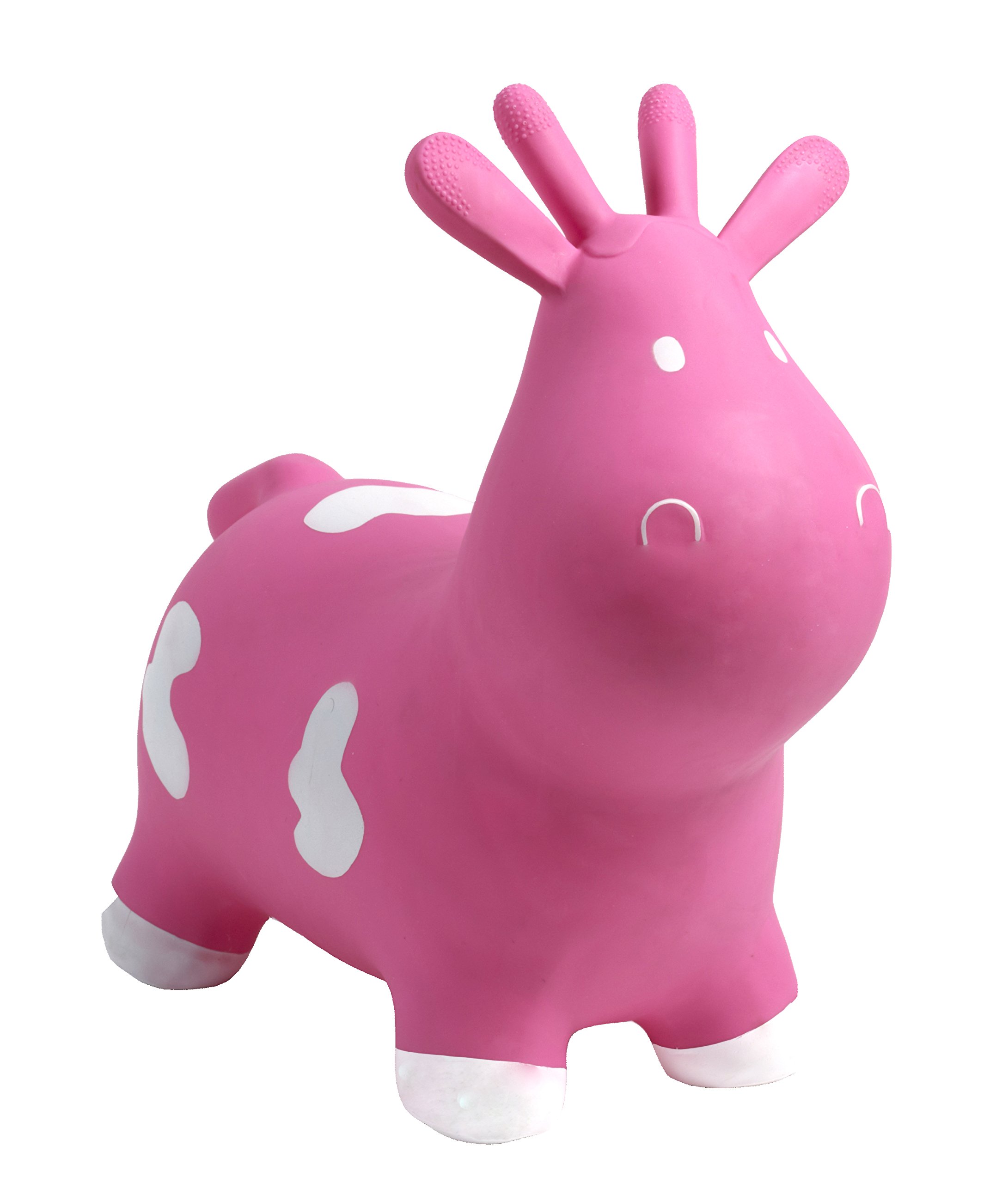**Pink Happy Hopperz Cow Inflatable Bouncer Toy for Kids - Fun Outdoor Play & Birthday Party Gift**