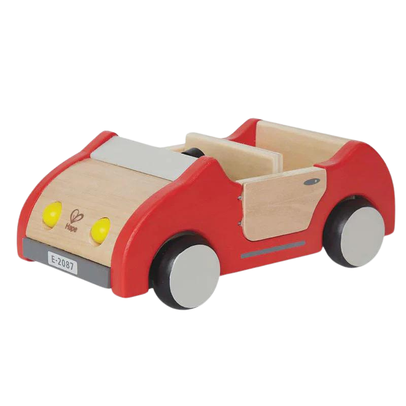 Hape Wooden Family Car - Eco-Friendly Wooden Toy Car for Kids, Perfect for Pretend Play and Family Bonding Time