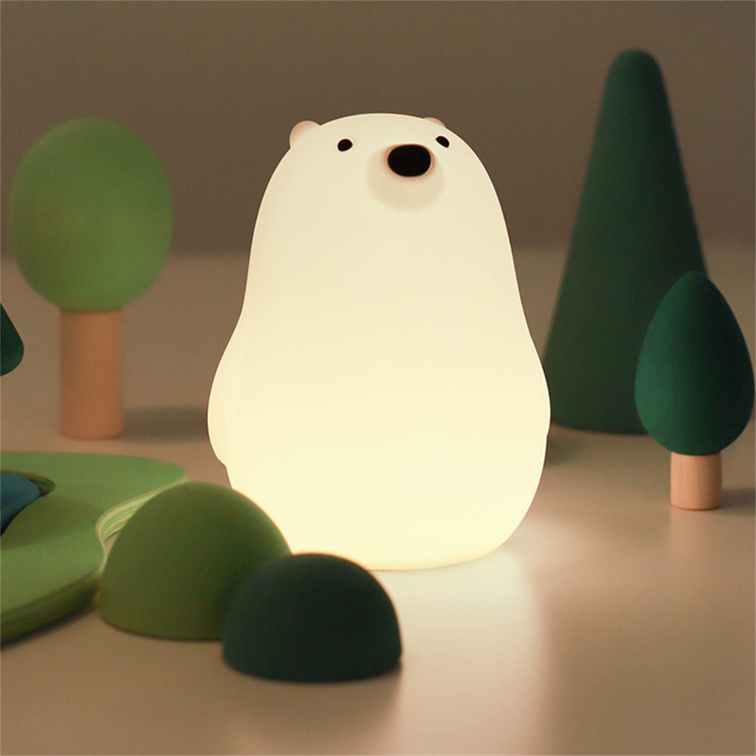 Rechargeable Kids LED Night Light - Cute Animal Silicone Baby Night Lamp for Nursery, Bedroom - Soft Glow for Sleep, Feeding & Comfort - Perfect for Toddlers, Infants & Children's Rooms