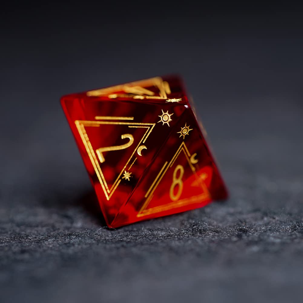LANGWEI D&D Dungeons and Dragons Dice Set - 7-Piece Polyhedral RPG Dice in Stunning Red Garnet Color for Tabletop Games, TRPG, DND 5e | Perfect for Role Playing Adventures, Game Nights & Fantasy Board Games
