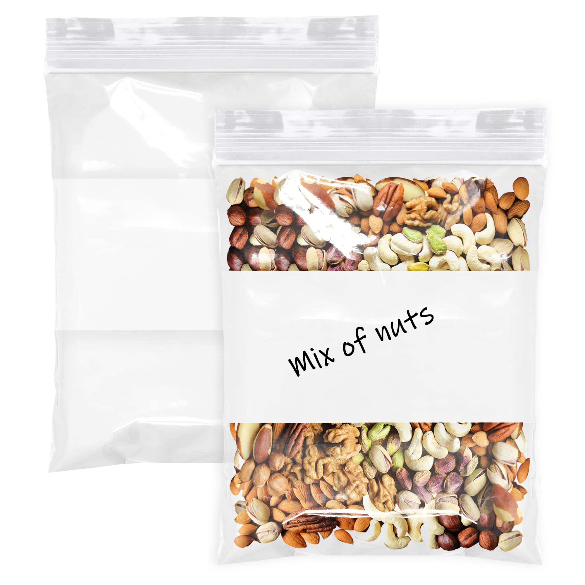 APQ Clear Zip Bags 10x12 Inches - 500 Pack Reclosable Plastic Bags with Zipper Closure, 2 Mil Thick Durable Poly Bags, Write-On Label Area, Odor-Free Storage Bags for Jewelry, Crafts, Office Supplies & Small Items - Perfect for Organizing, Travel & Home Storage
