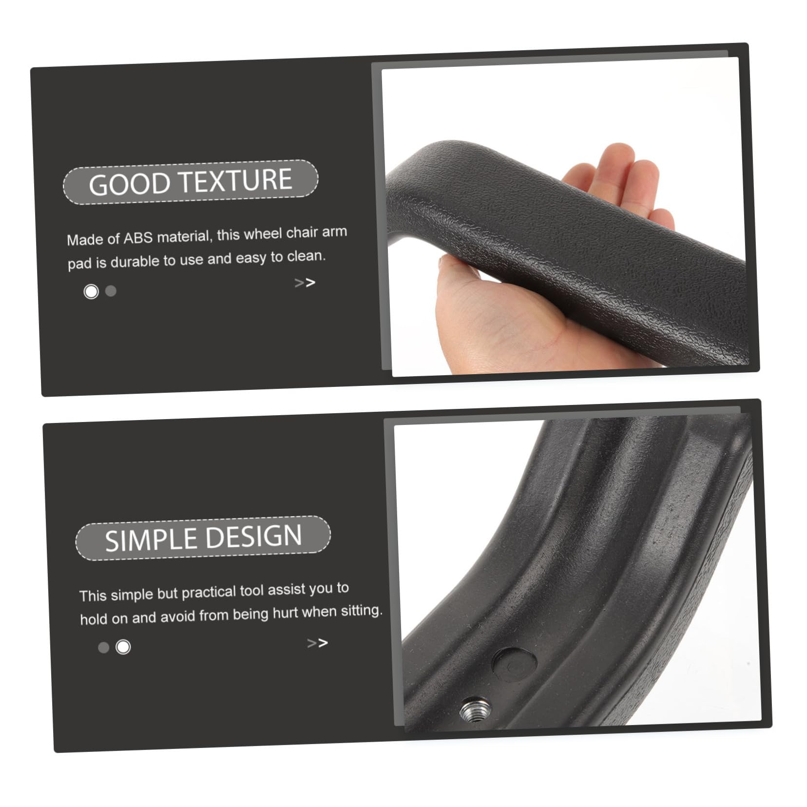 Housoutil 1 Pair Ergonomic Office Chair Armrest Pads - Replacement Cushions for Wheelchair & Desk Chair Armrests - Comfortable & Durable for Work, Gaming, and Home Office Use