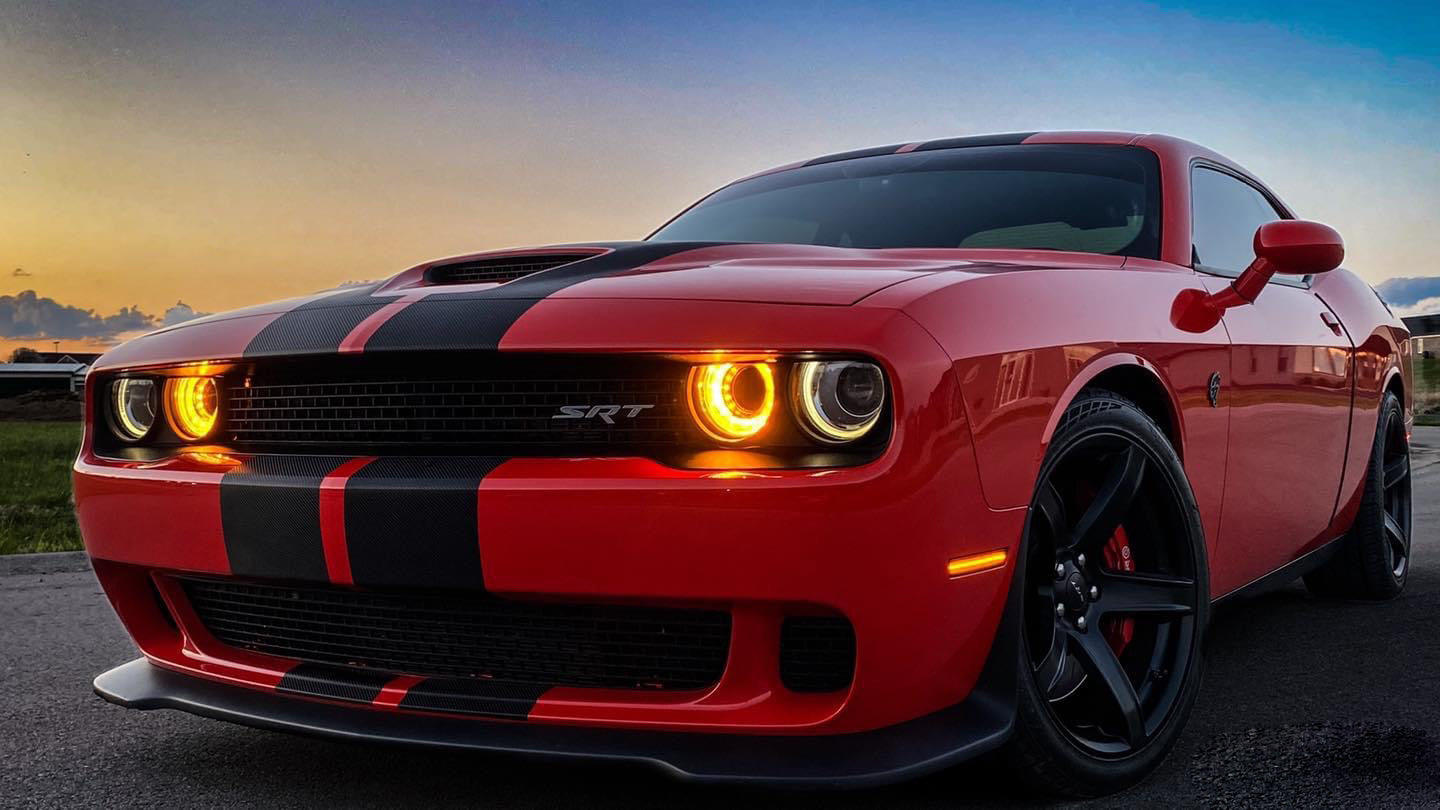 Clear Lens Front Amber Rear Red LED Side Marker Lights for 2015-2024 Dodge Challenger - Enhanced Visibility & Style for Night Driving & Custom Car Upgrades