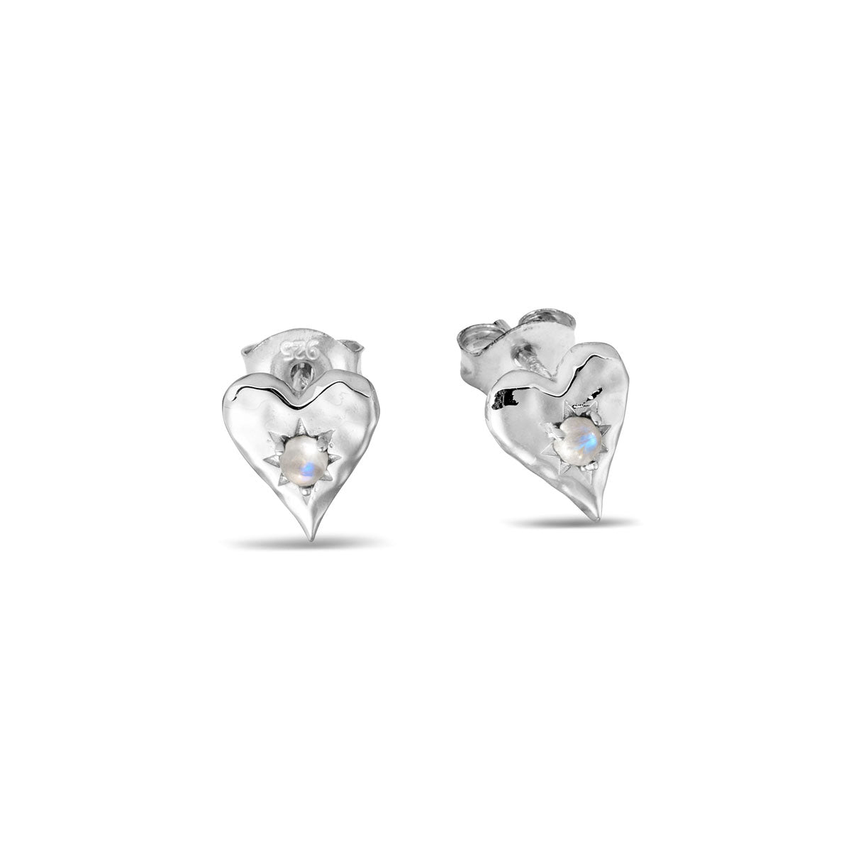 Moonstone Stud Earrings for Women - Dainty Heart-Shaped Gemstone Jewelry for Everyday Wear & Special Occasions